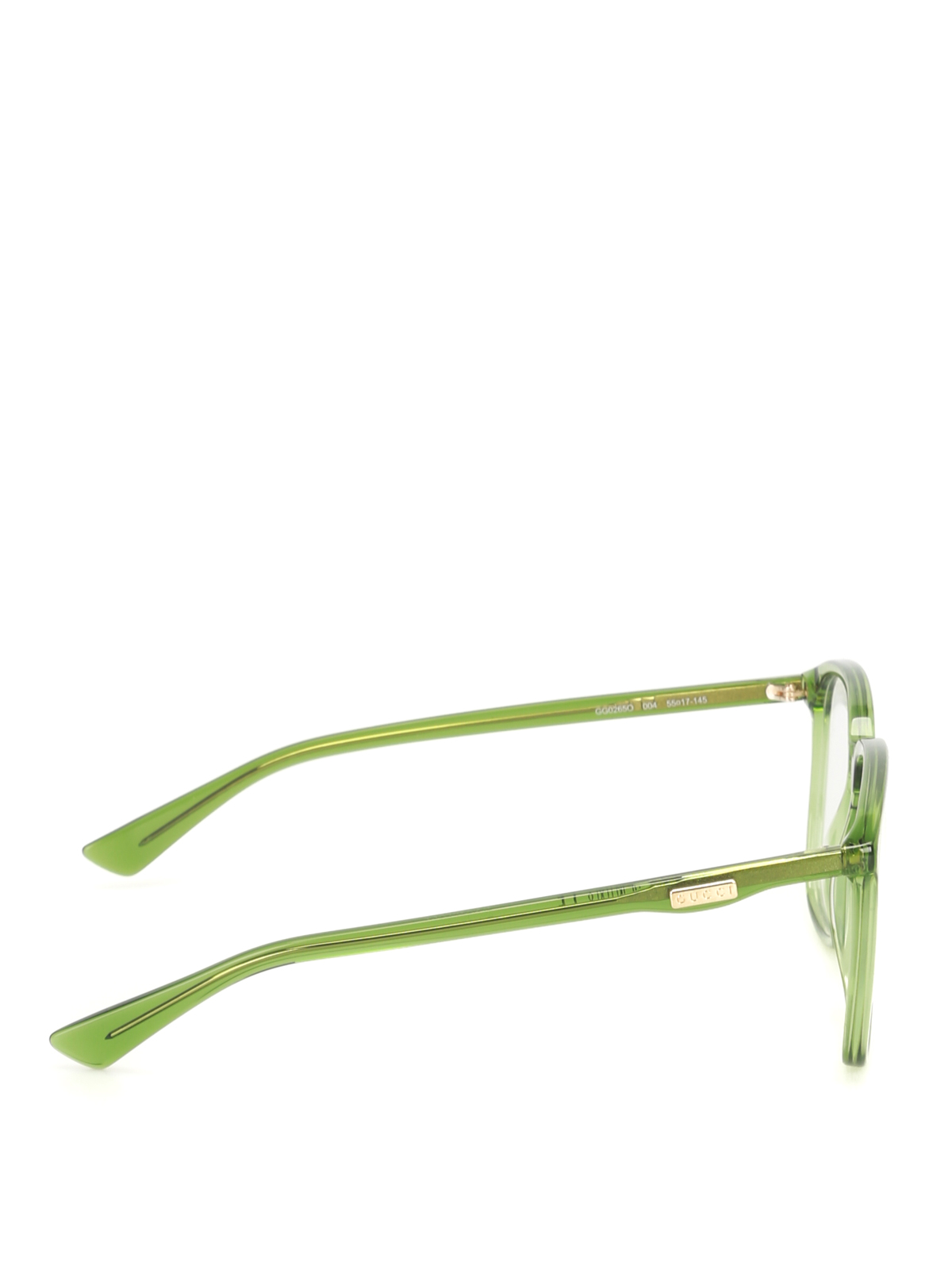 Glasses Gucci Green Acetate Square Eyeglasses Gg0265o004