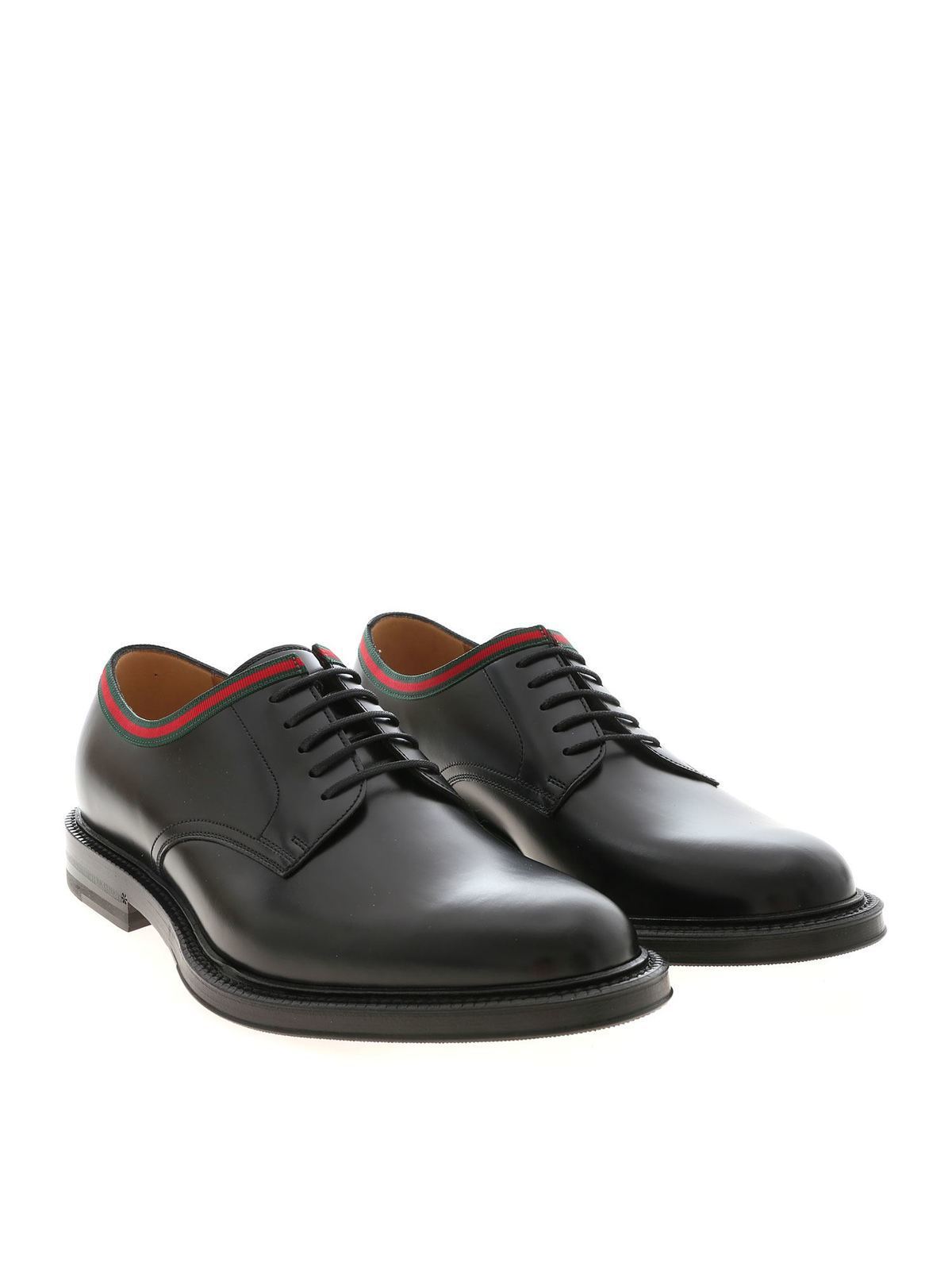 Gucci - Web derby shoes in black 