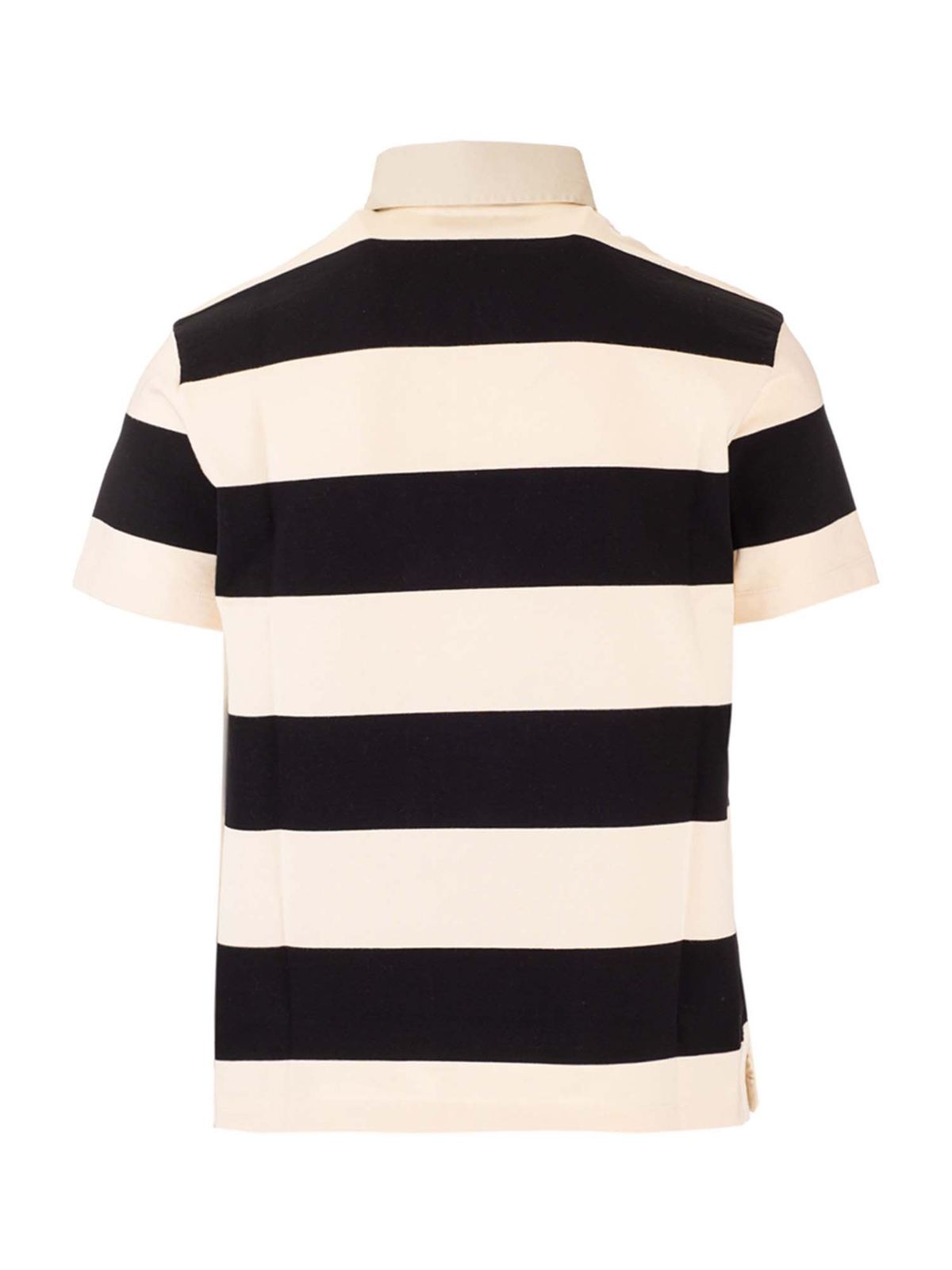 black gucci stripe polo shirt