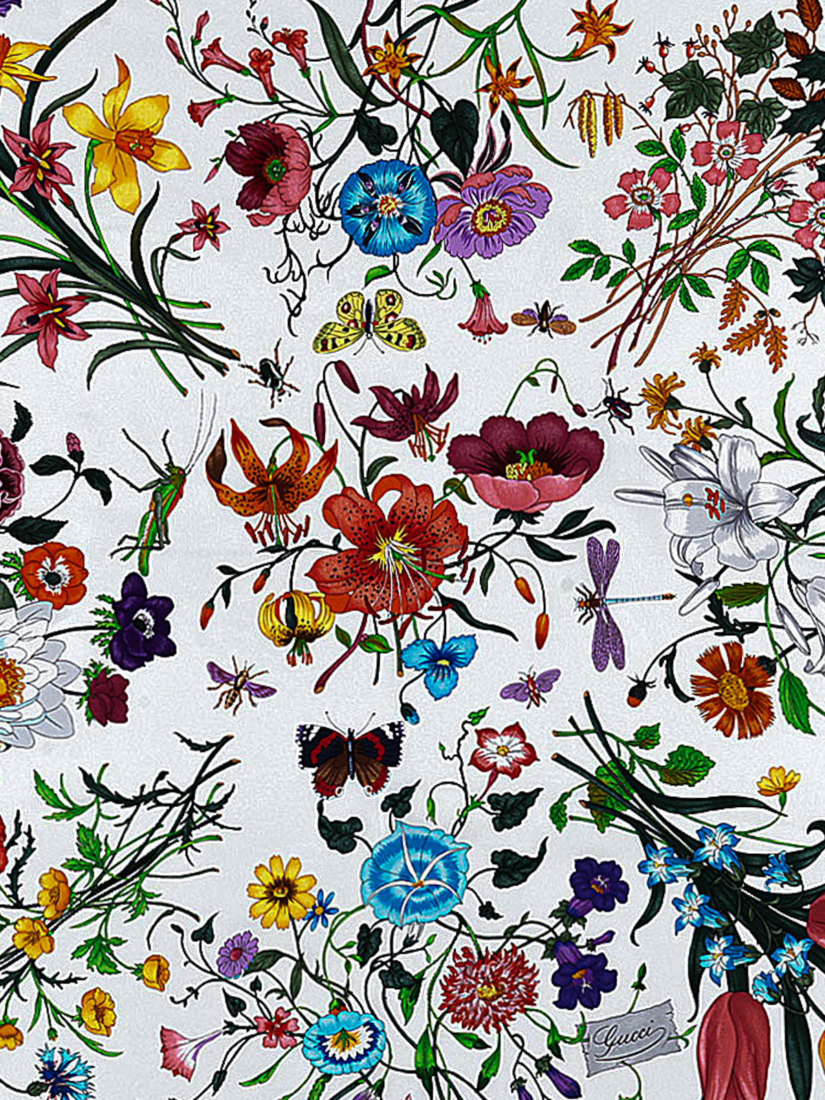 Gucci - Floral print silk foulard 