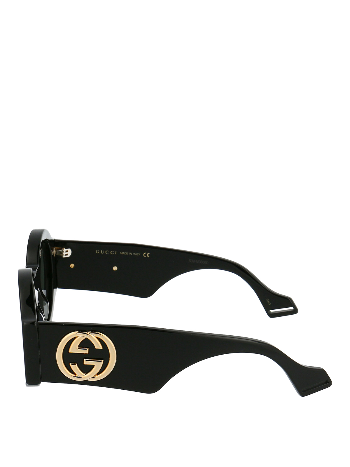 Golden GG logo round acetate sunglasses 