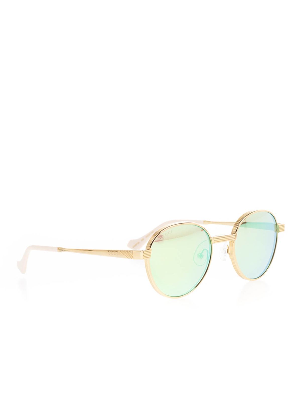 gucci sunglasses round gold