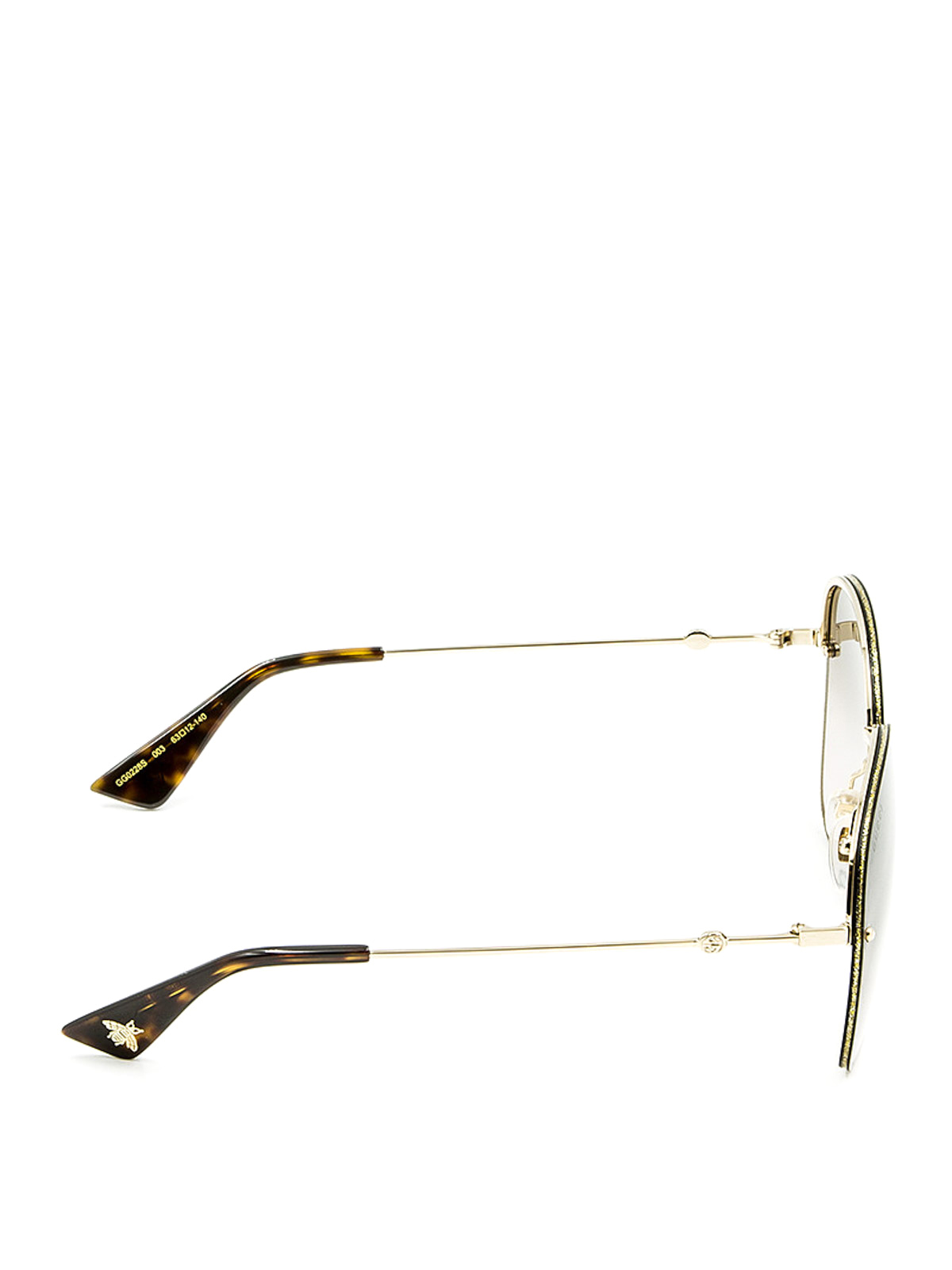 gucci square frame metal glasses