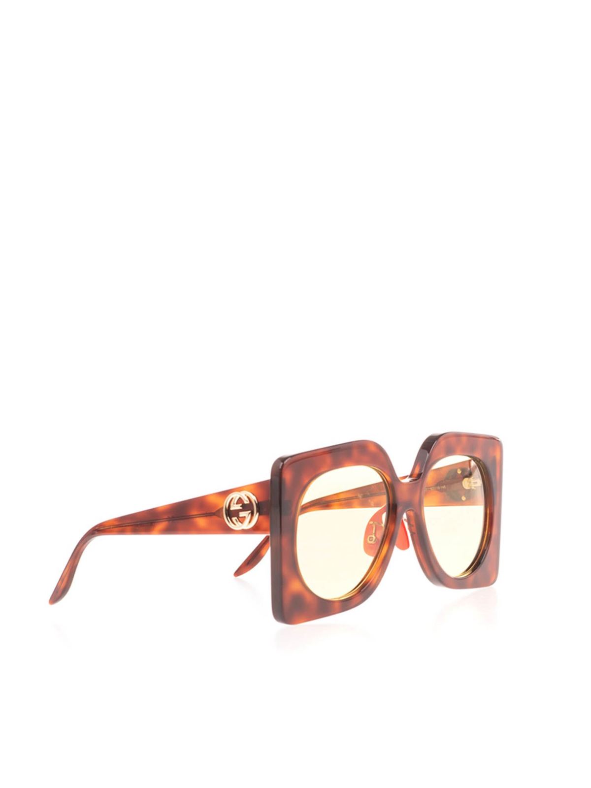 gucci square tortoise sunglasses