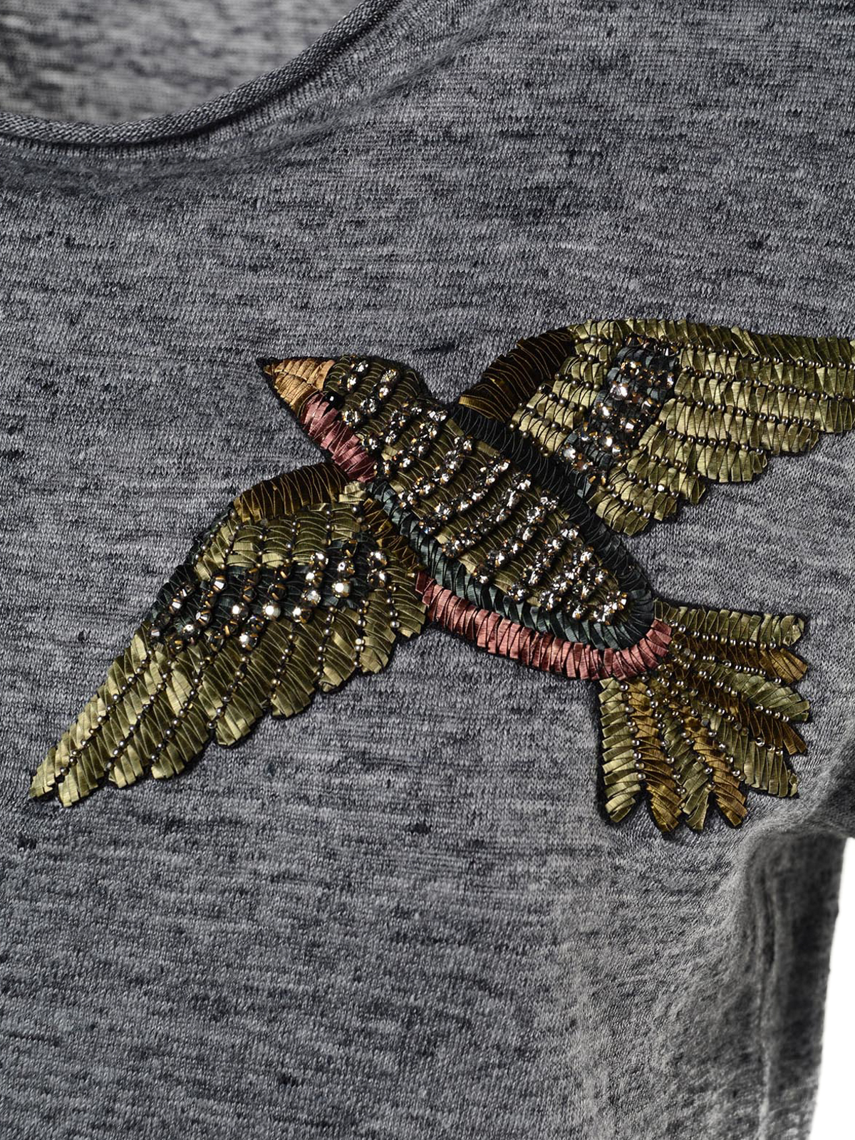 Gucci - Bird linen t-shirt - t-shirts 