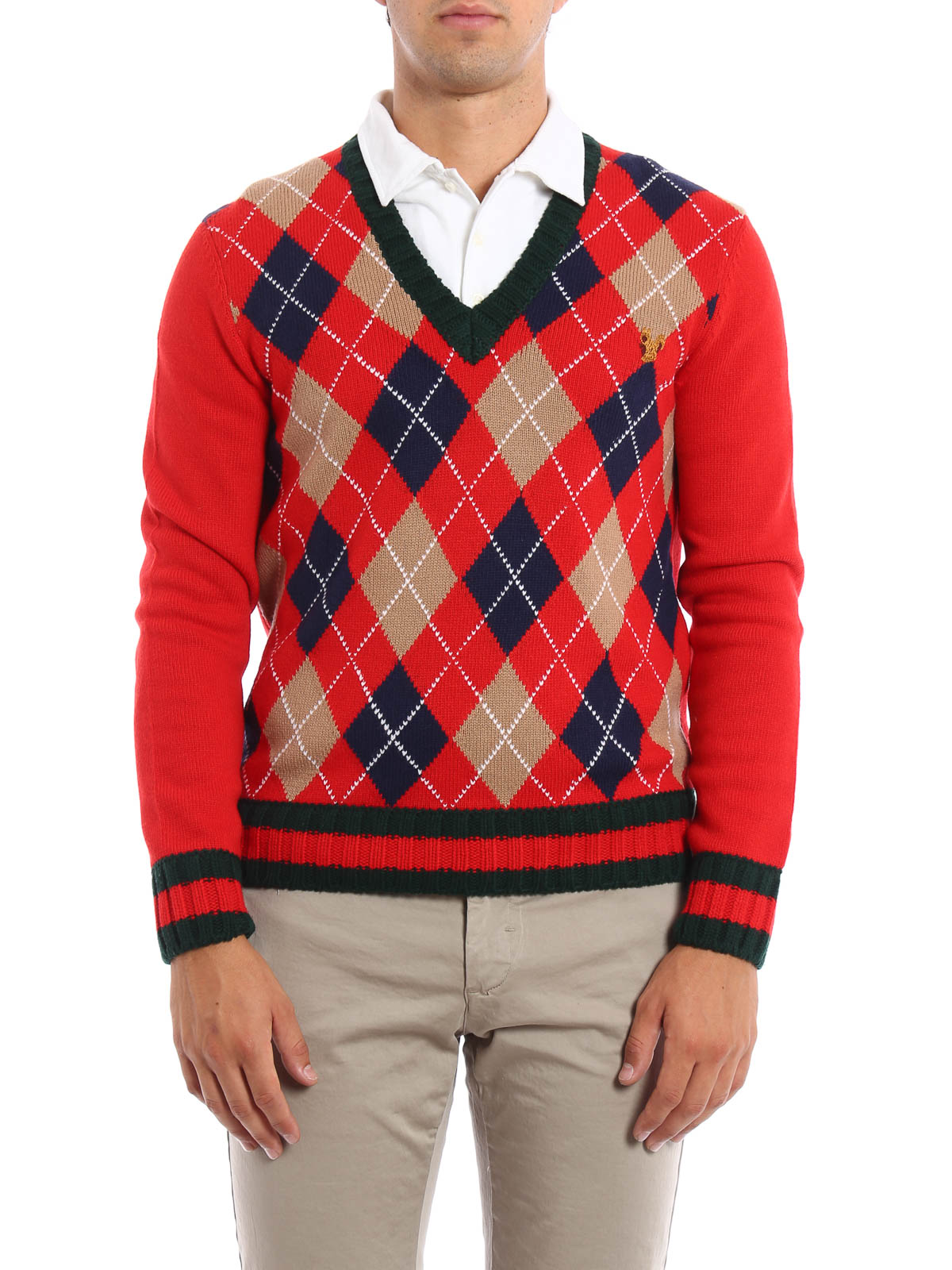 gucci argyle sweater
