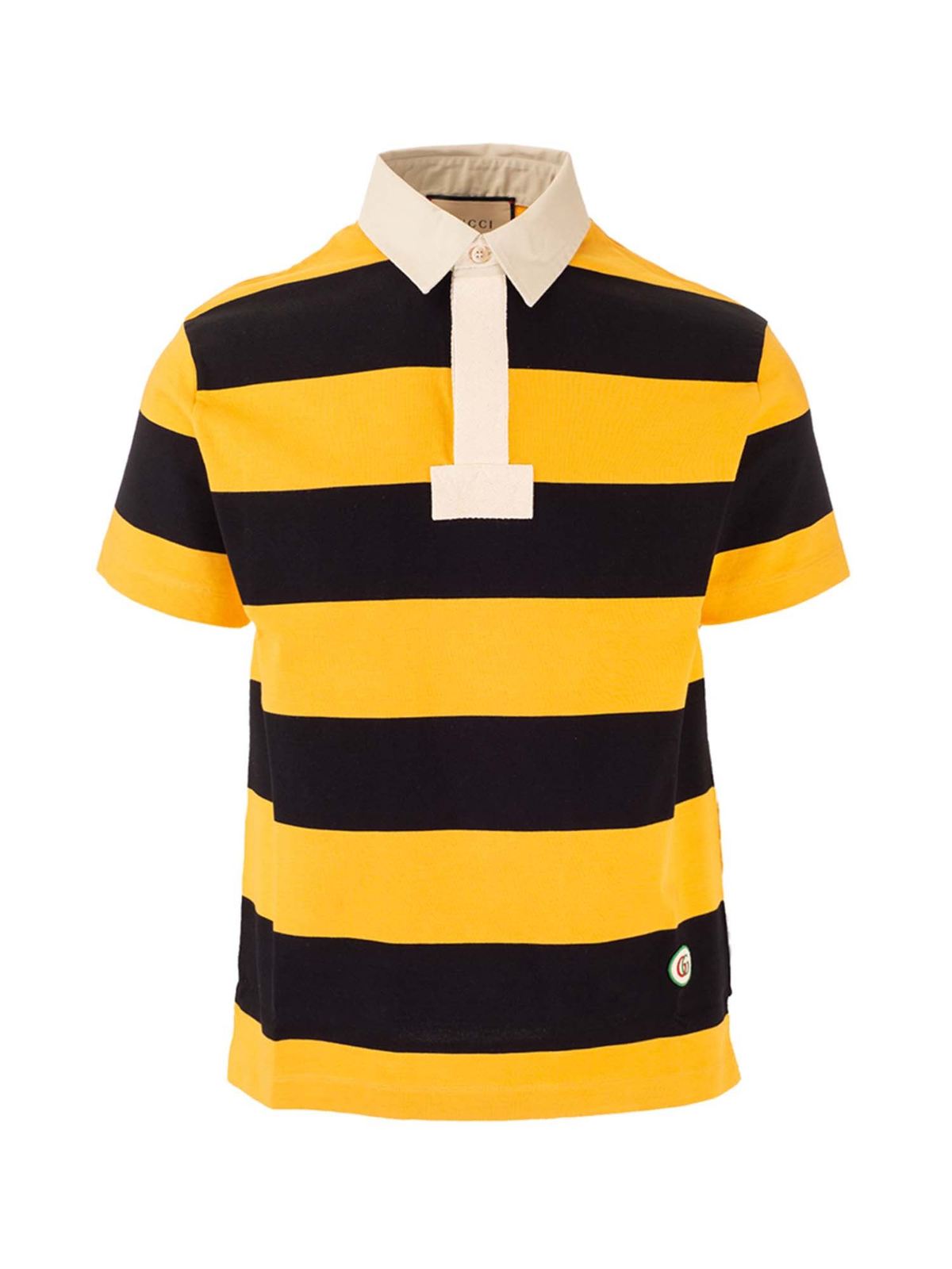 Alcatraz Island pille sammensatte Polo shirts Gucci - Striped polo shirt in yellow and black - 645251XJC6F7121