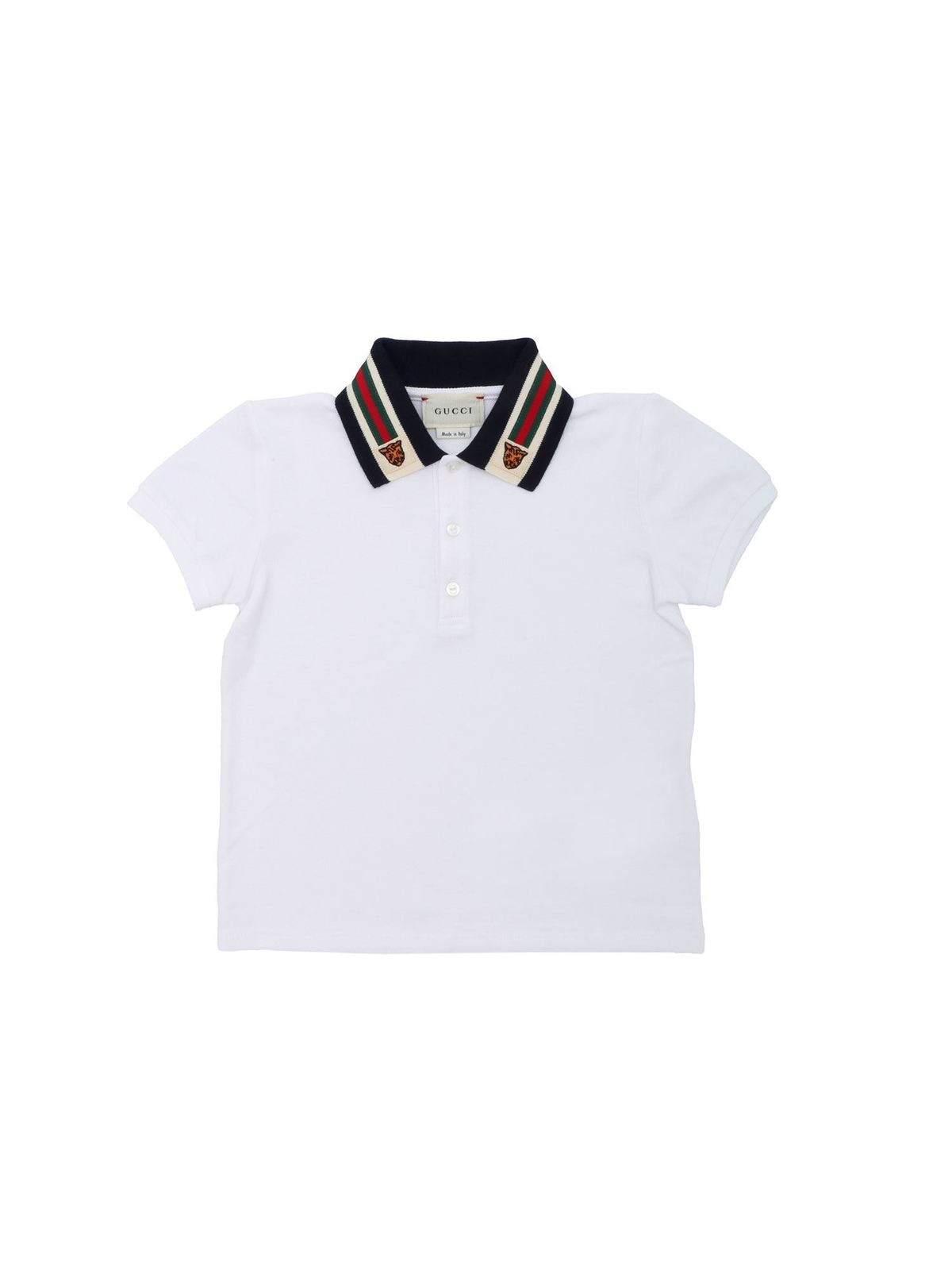 Desværre farve Håndskrift Polo shirts Gucci - Tiger web collar polo in white - 573867XJBEP9061