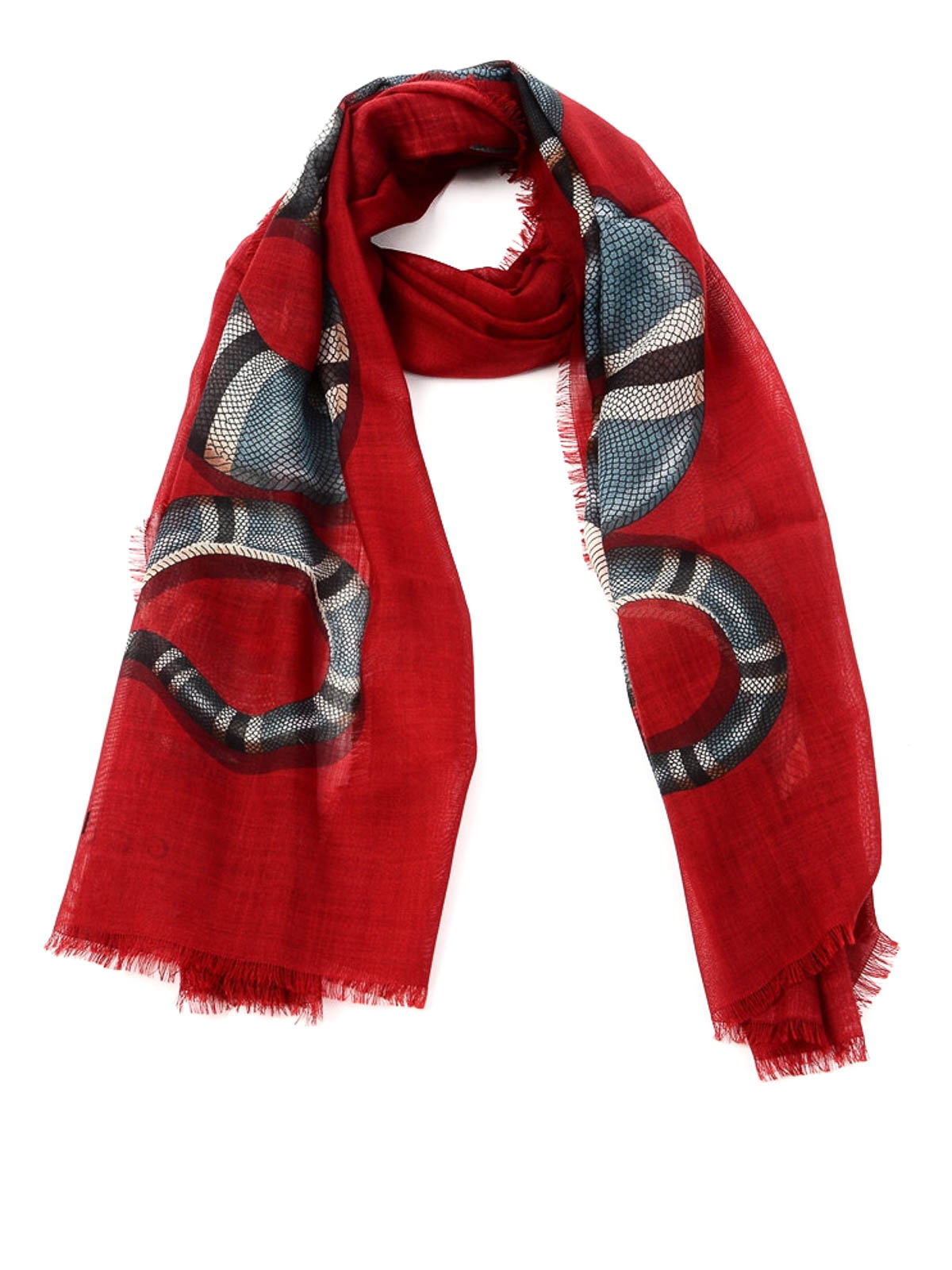 Gucci - Snake print wool scarf - scarves - 4563594G2006562 | 0