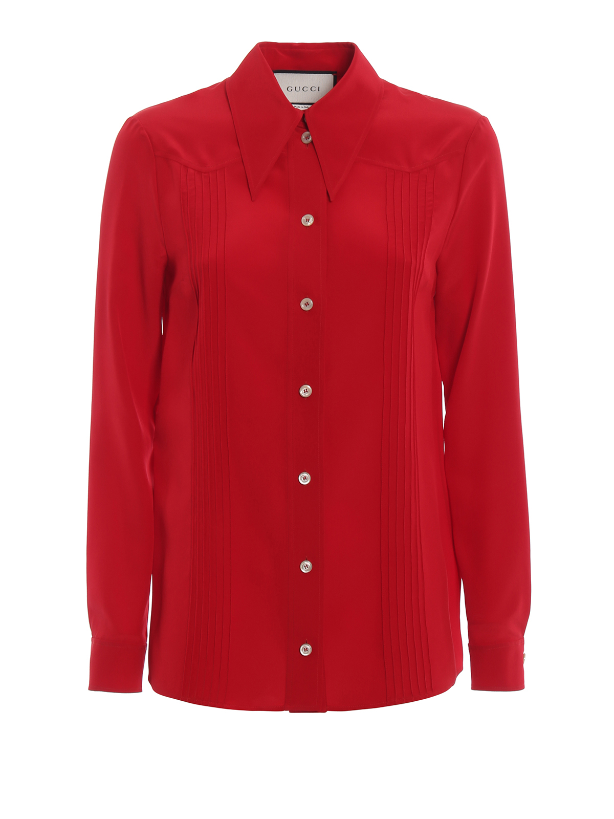 gucci red silk shirt