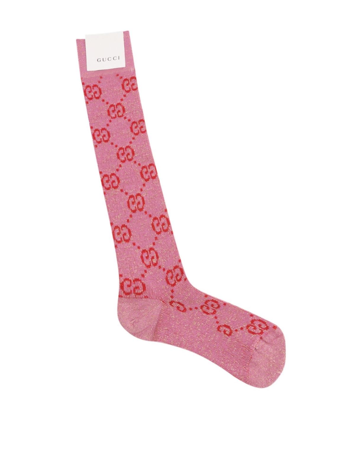 Socks Gucci - GG lamé socks in pink - 4765253G1995872 