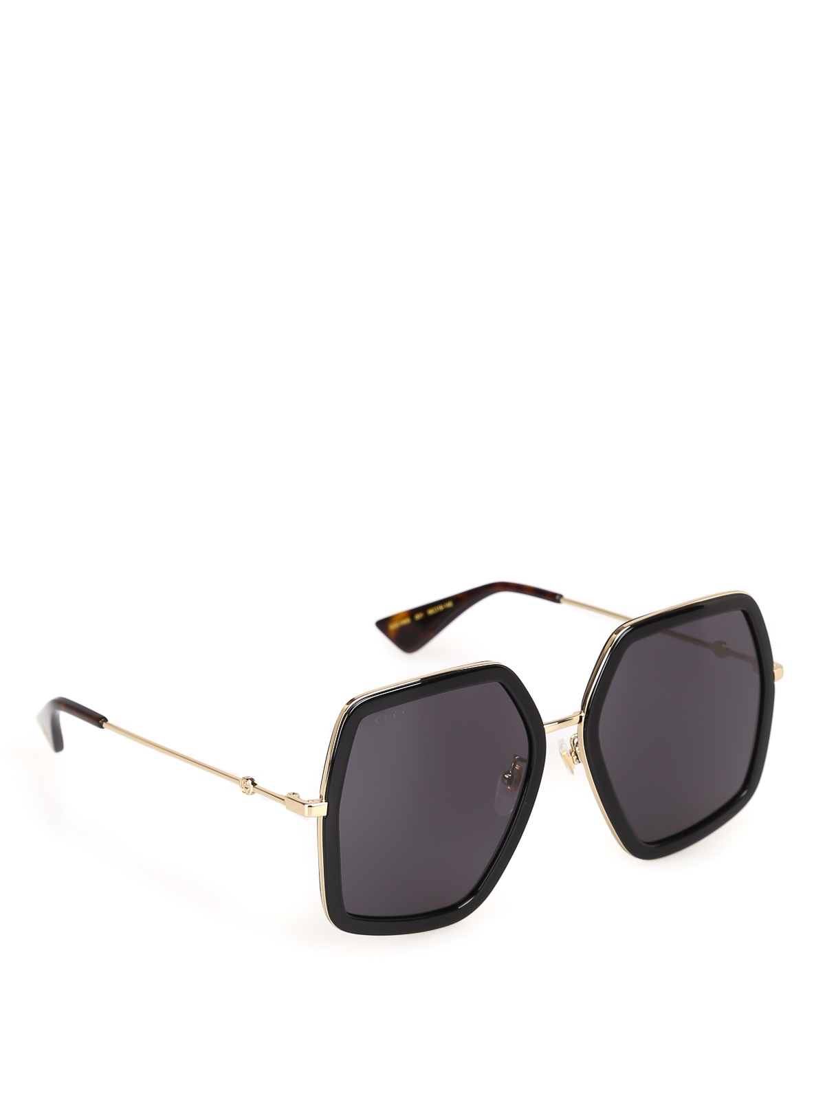 Gucci - Black and gold over sunglasses 