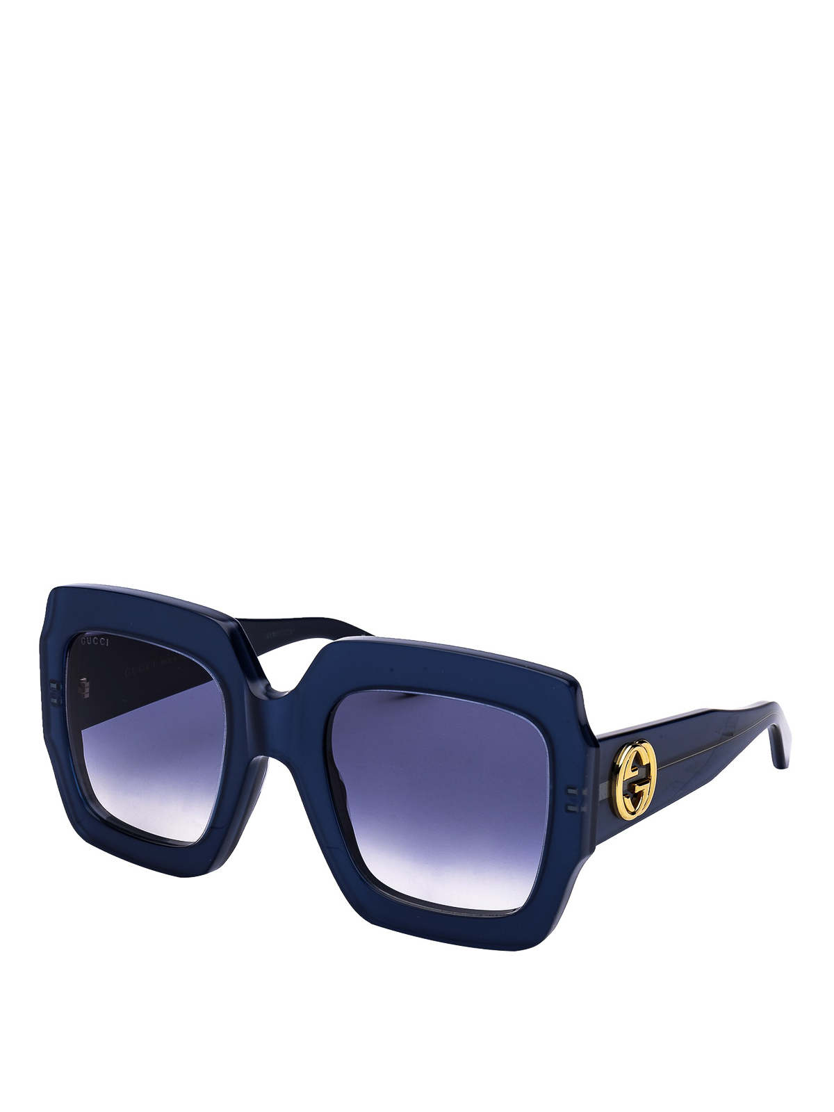 Gucci - Blue acetate square sunglasses 