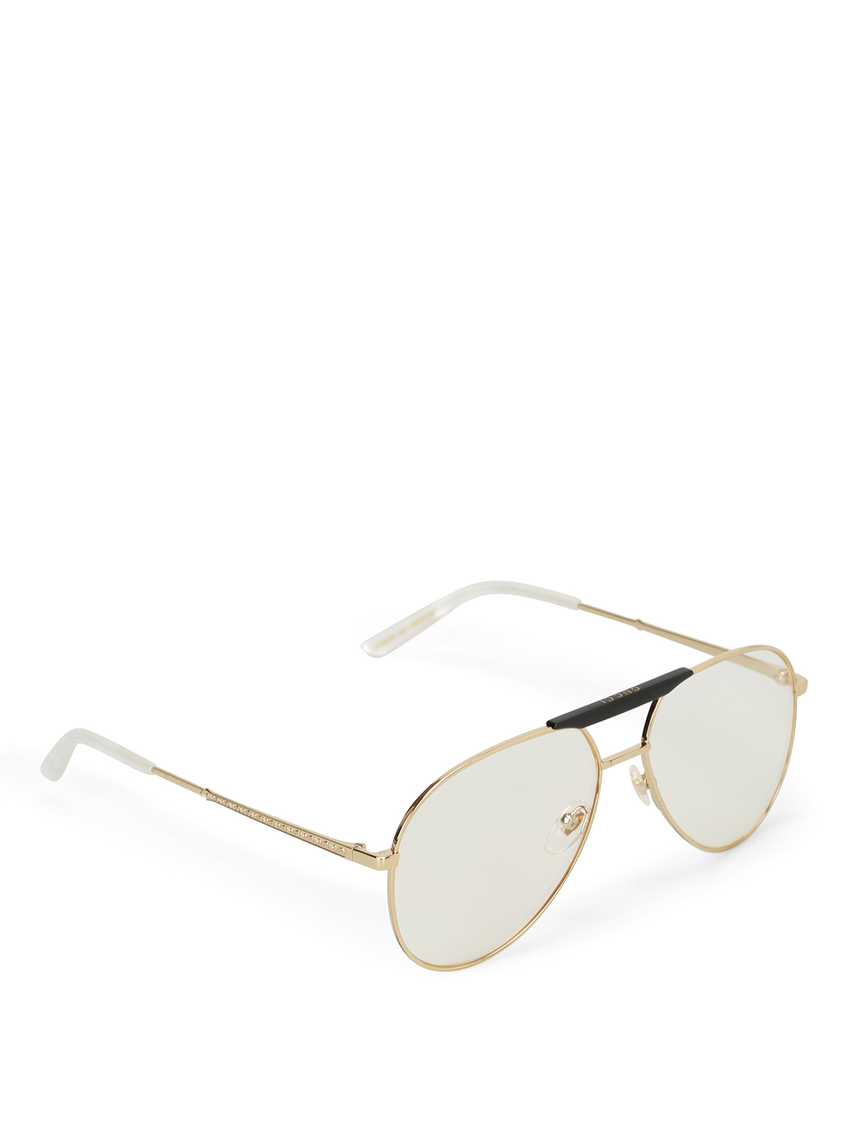 gucci gold tone aviator sunglasses