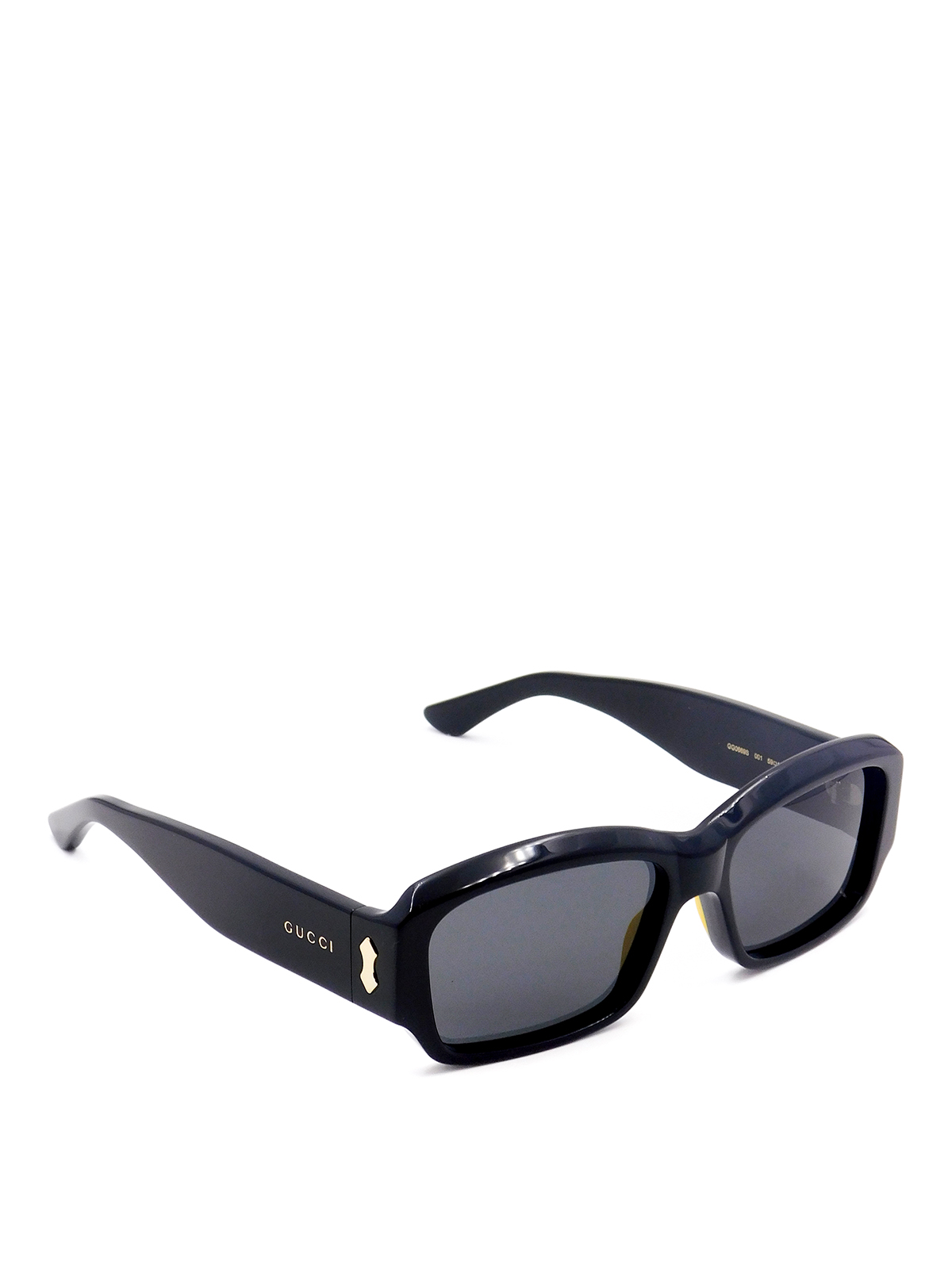 Gucci Golden Lettering Wayfarer Sunglasses In Black