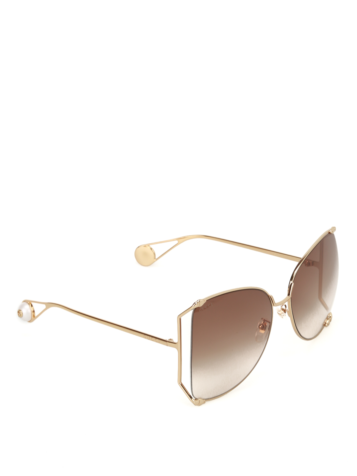Golden metal oversized sunglasses 