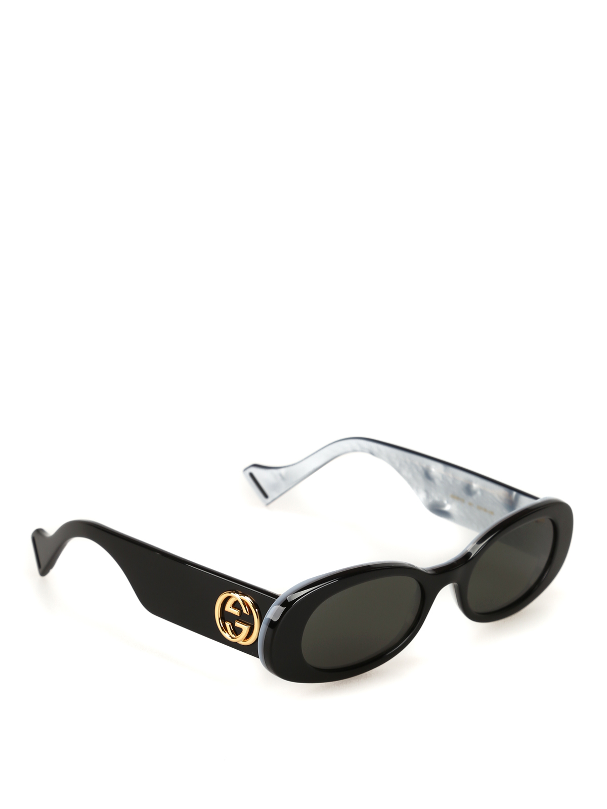 Gucci - Oval sunglasses with pearly 