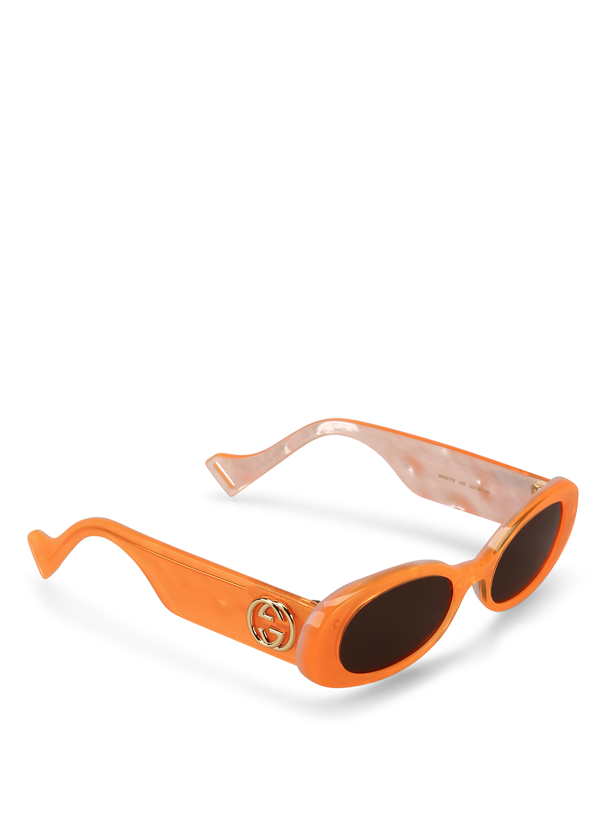 Gucci - Pearly orange oval sunglasses 