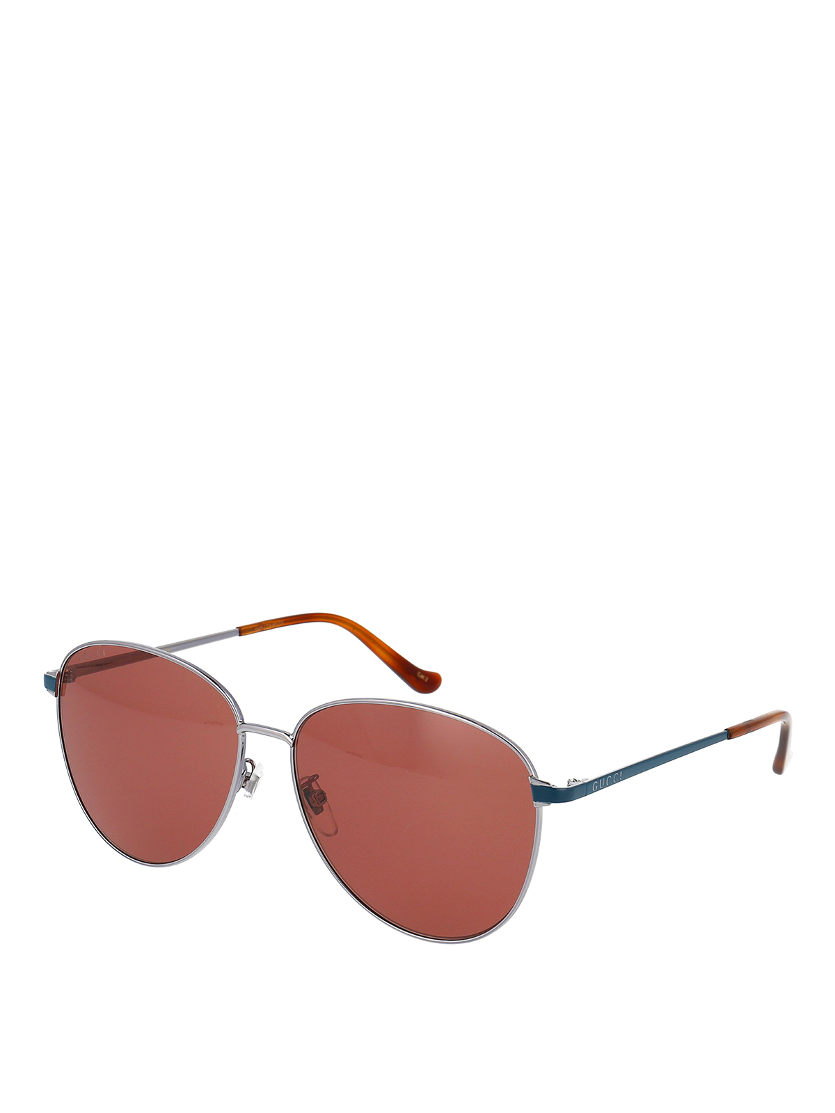Gucci - Red lens aviator sunglasses 
