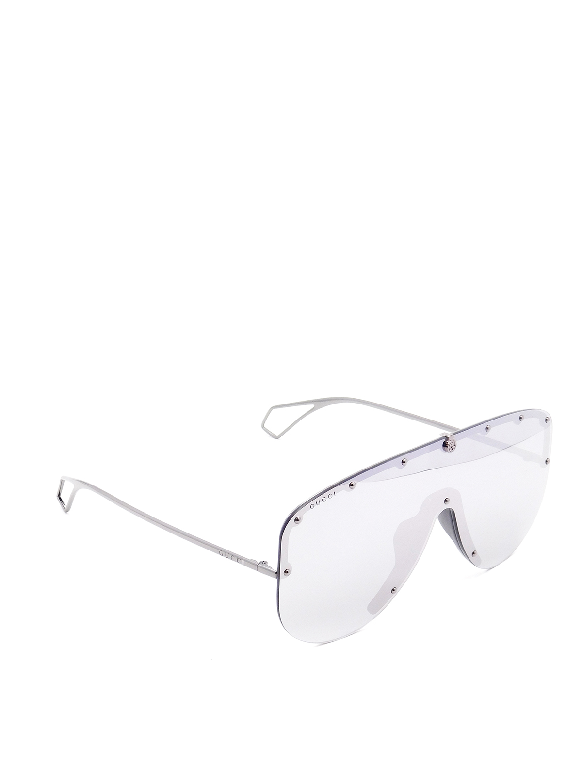 Gucci - Silver stud mask sunglasses 