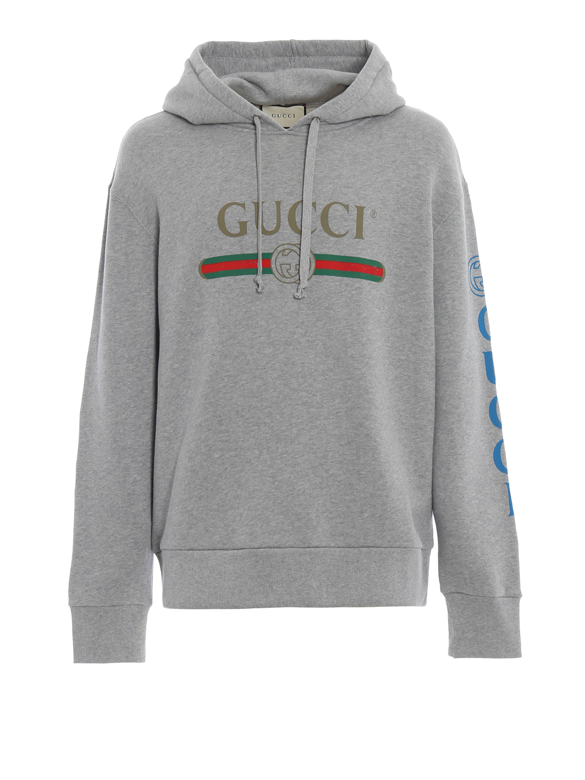 Gucci - Embroidered dragon grey cotton 