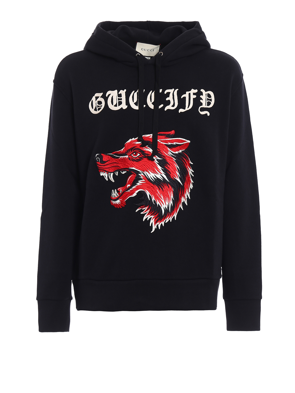 Embroidered Guccify and wolf hoodie 