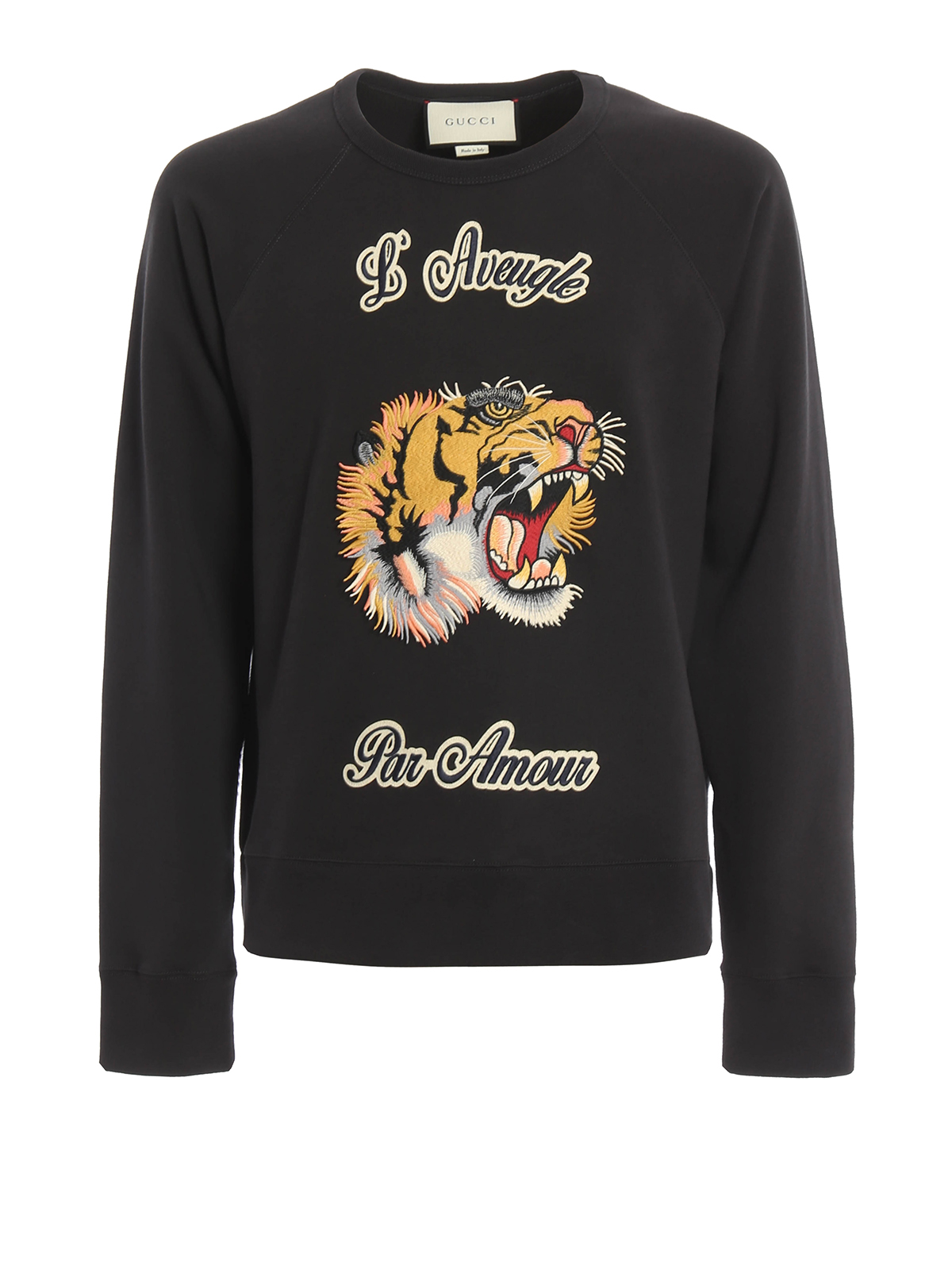 Sweatshirts & Sweaters Gucci - Embroidered tiger patch sweatshirt ...