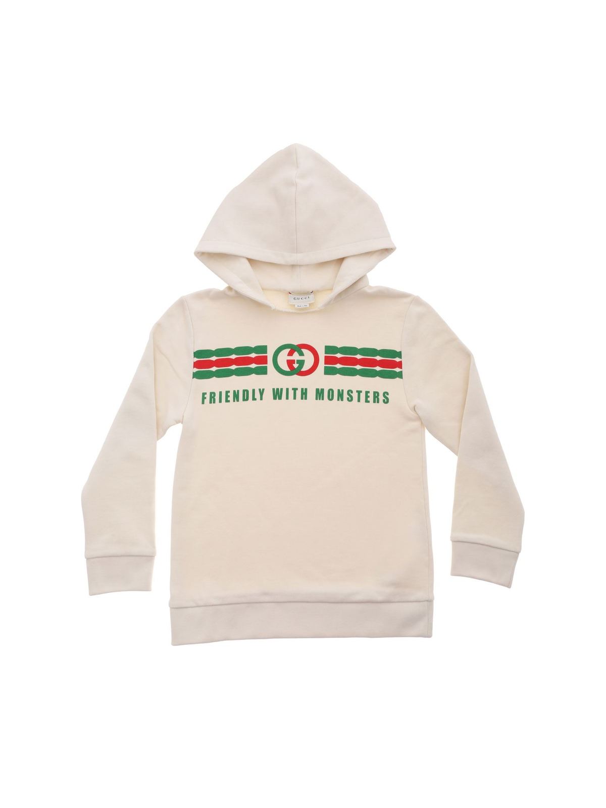 GUCCI LOGO HOODIE IN IVORY colour