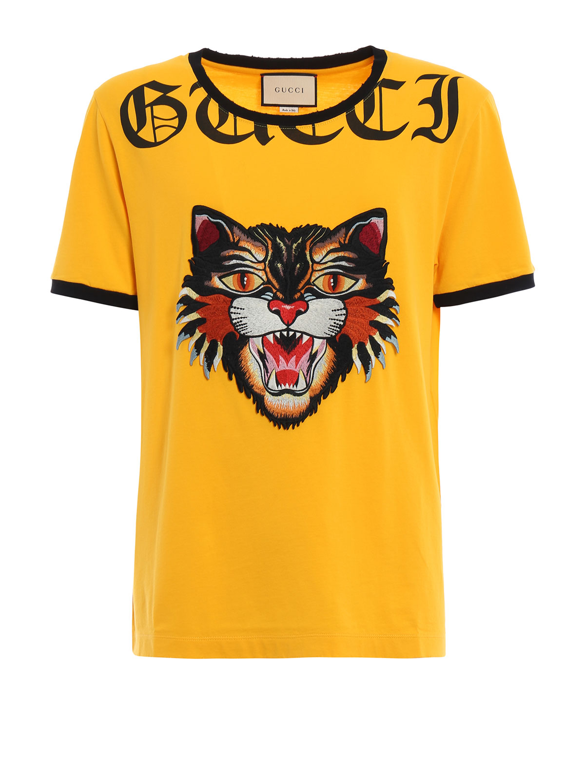 Gucci - Angry Cat patch T-shirt - t-shirts - 476035X5V037566 | iKRIX.com