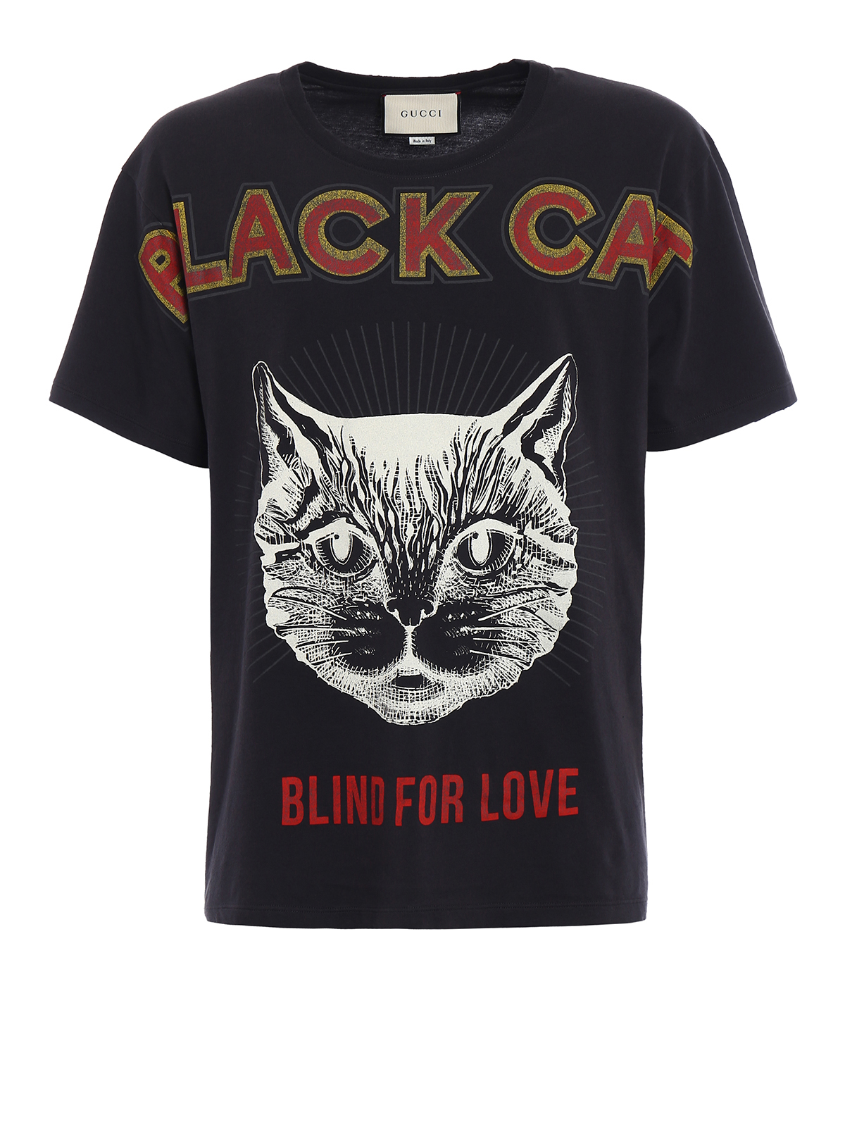 Gucci - Black Cat print cotton T-shirt 