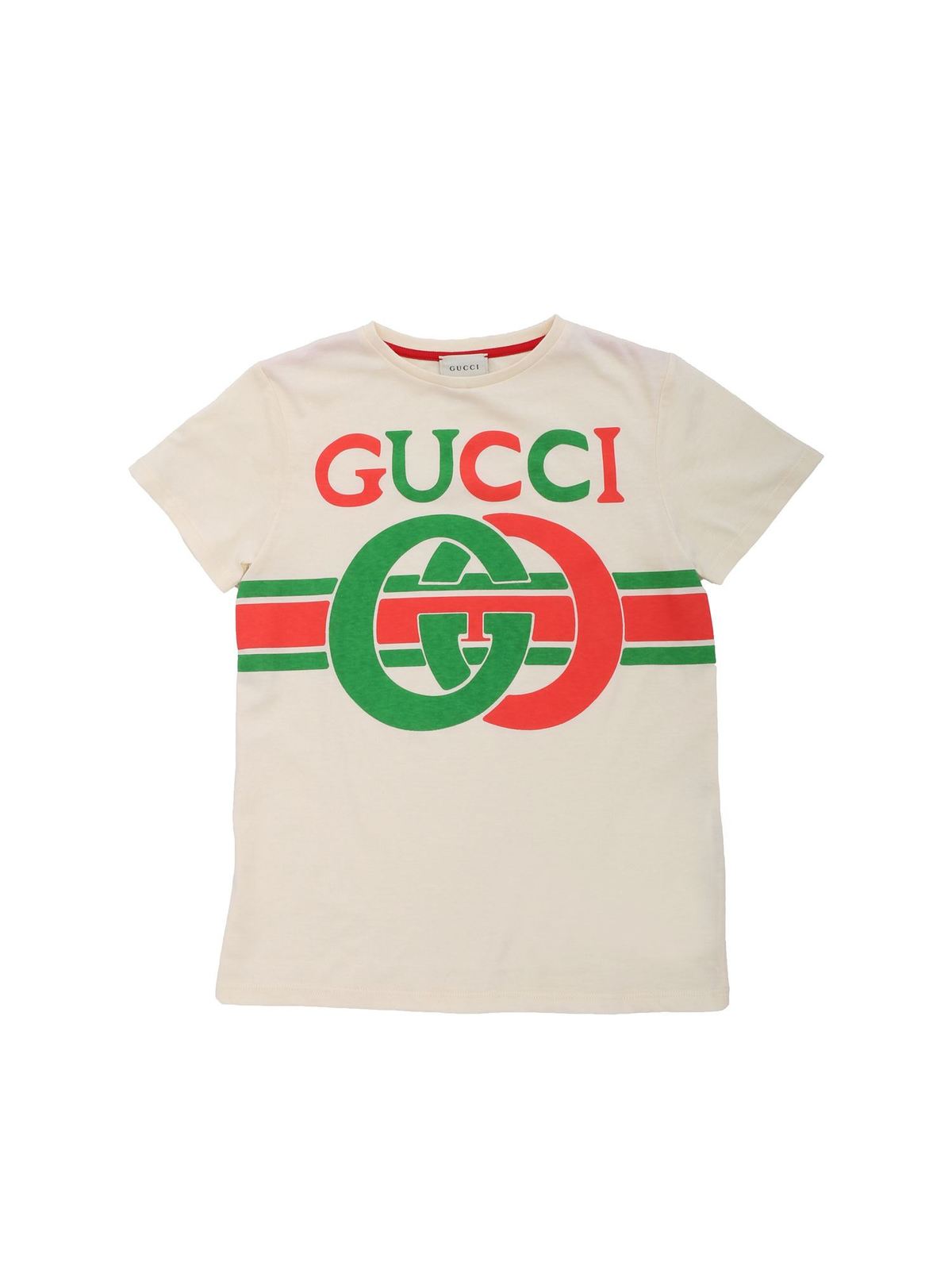 T-shirts Gucci - Cream colored T-shirt with GG print - 561651XJBCG9756