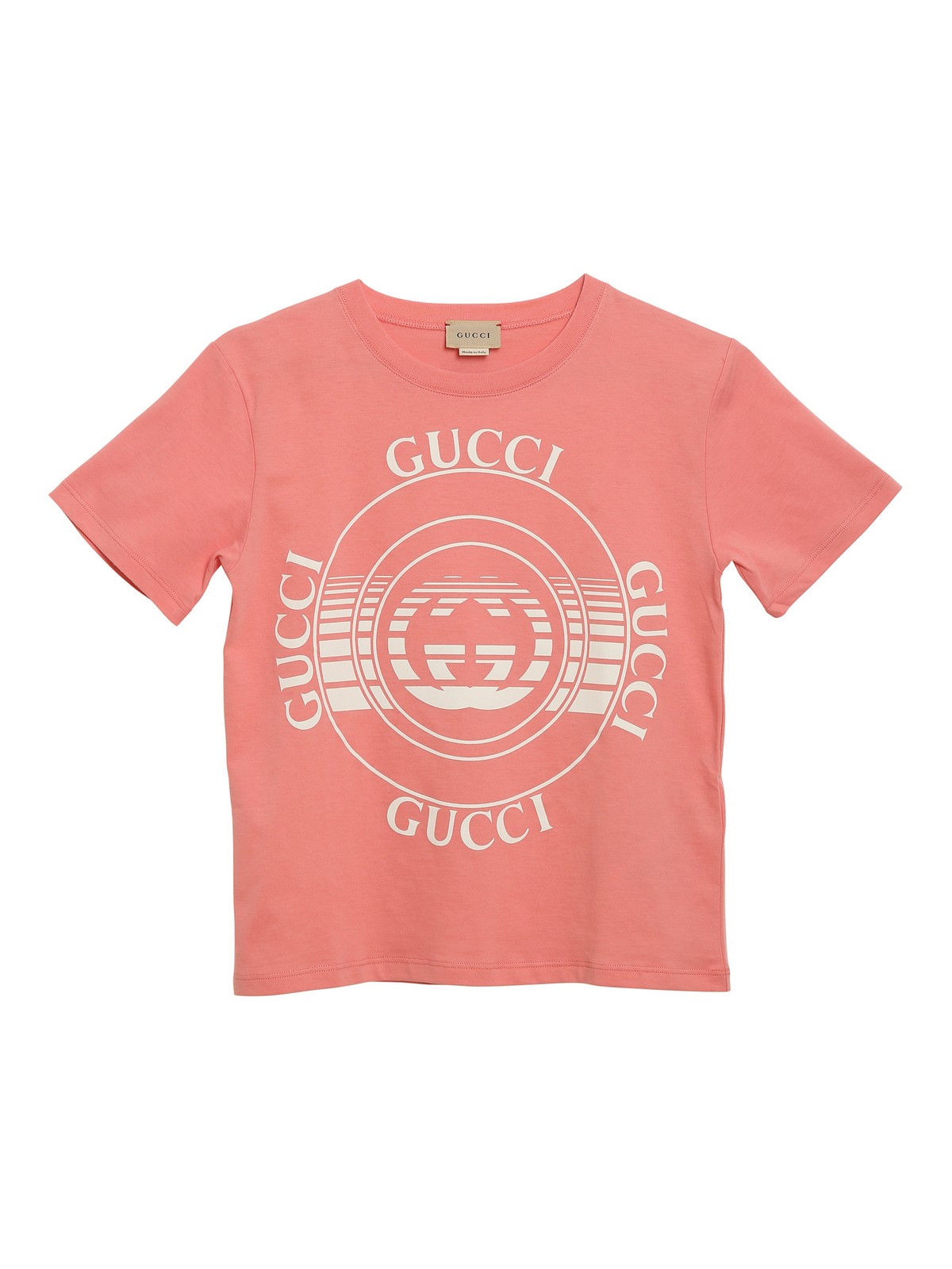 Gucci Kids'  Disk Printed T-shirt In Pink