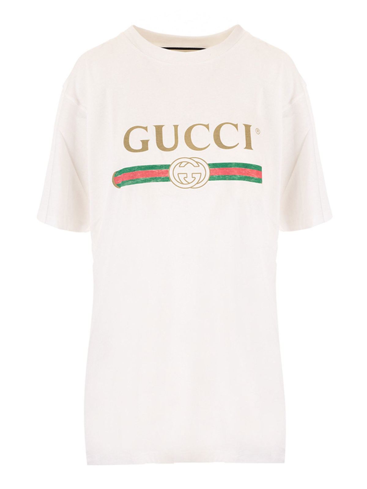 T-shirts Gucci - Oversized Gucci logo t-shirt in white - 457095X5L899234