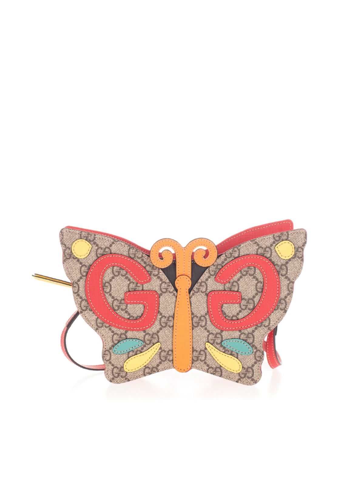 Gucci Kids' Butterfly Gg Bag In Beige