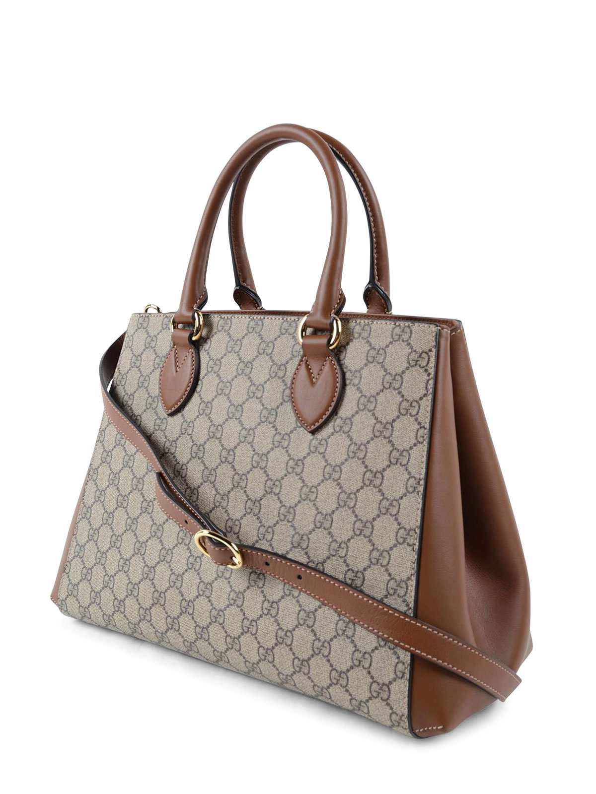 GG Supreme and leather tote bag by Gucci - totes bags | iKRIX
