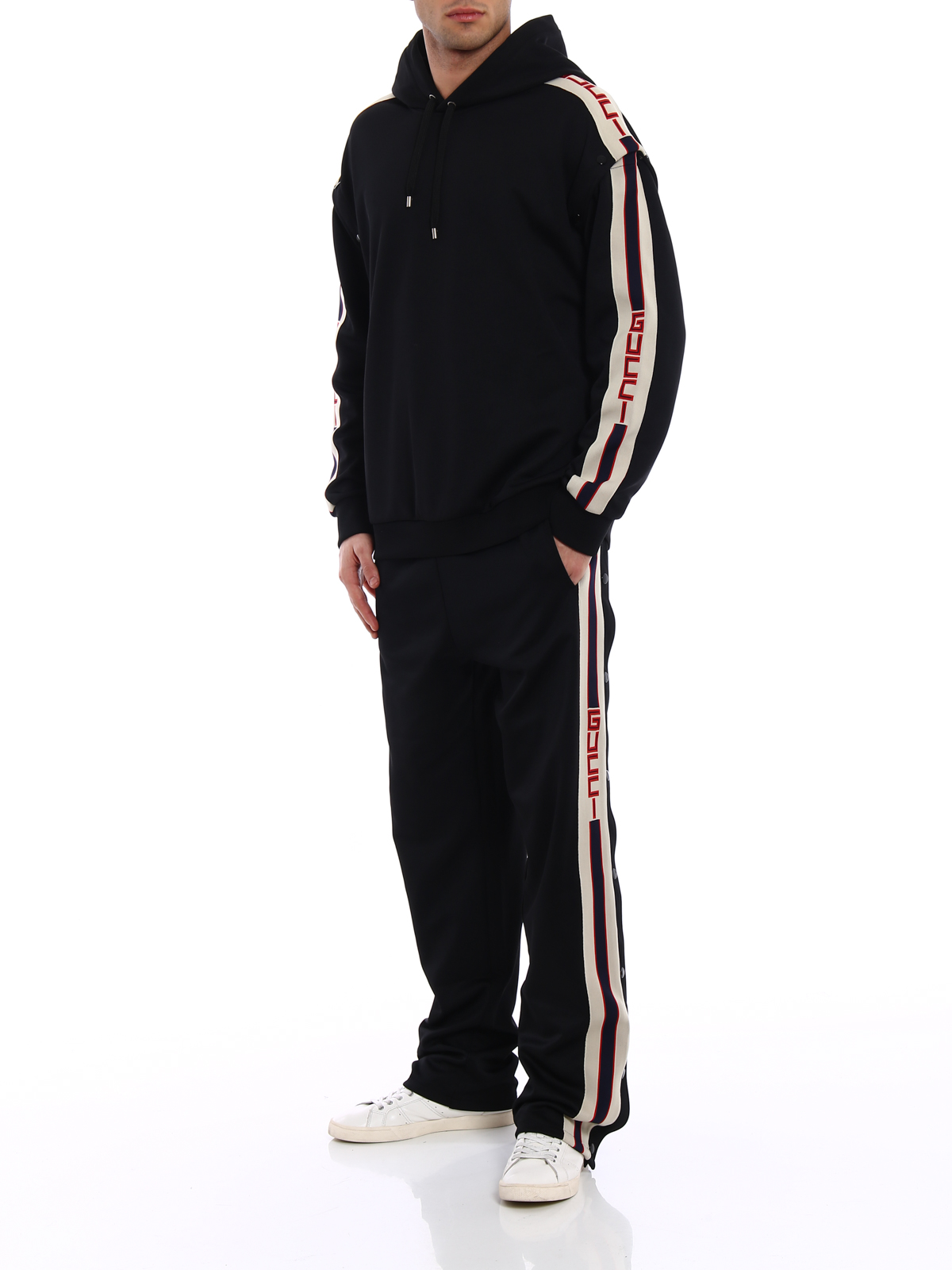 Logo bands technical jersey joggers by Gucci - tracksuit bottoms | iKRIX