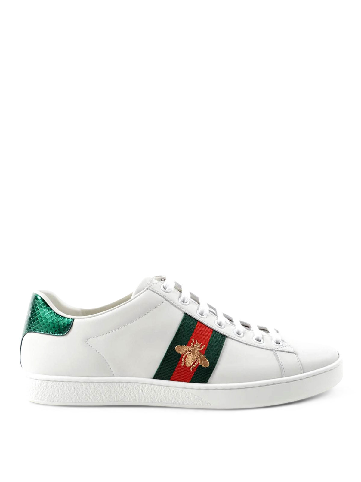Gucci - Embroidered bee leather sneakers - trainers - 431942A38G09064