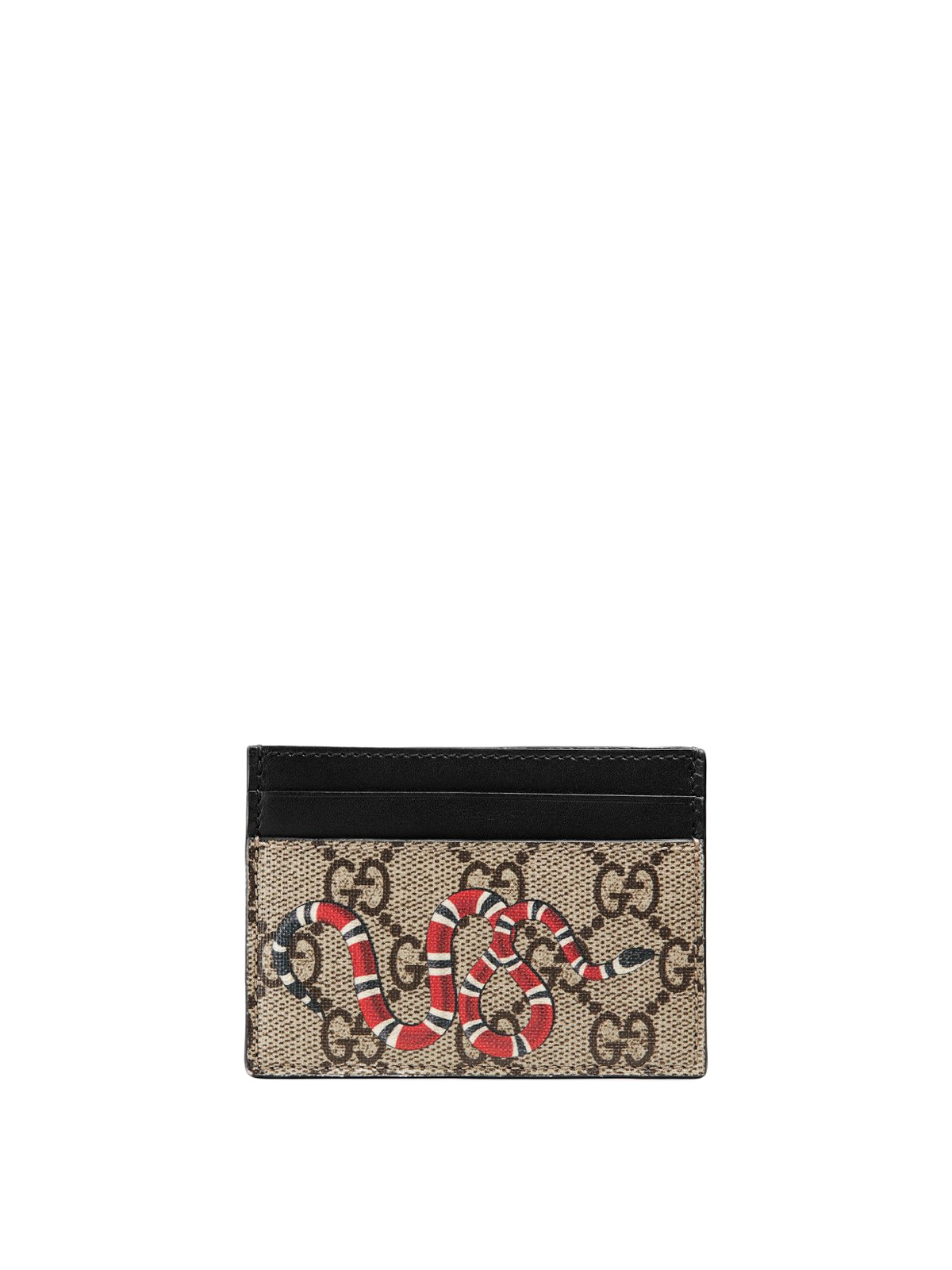 Wallets & purses Gucci - Snake print GG Supreme card holder ...
