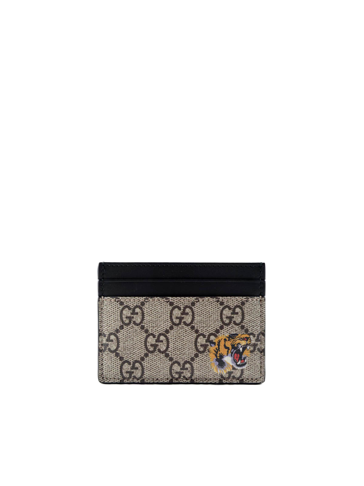 Wallets & purses Gucci - Tiger print GG Supreme card holder ...