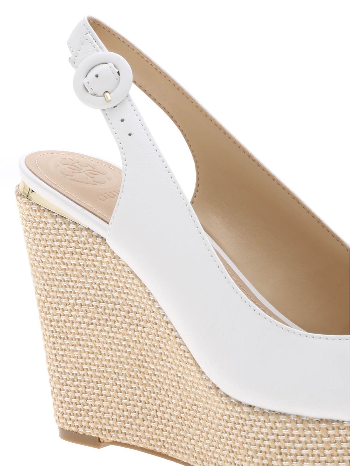 guess wedges white