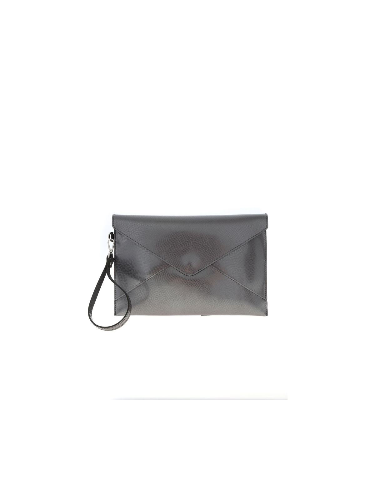 metallic grey clutch bag