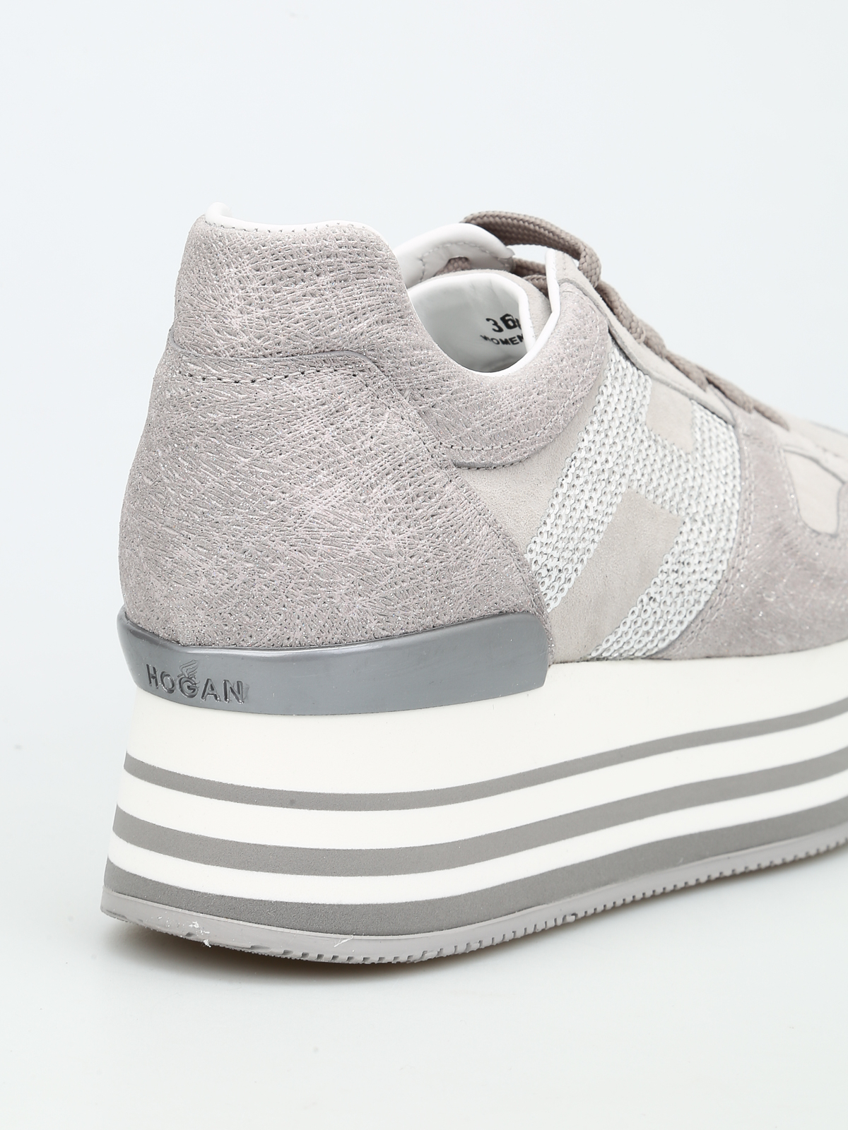 Trainers Hogan - H283 sequined H maxi sneakers - HXW2830X400G8EB204