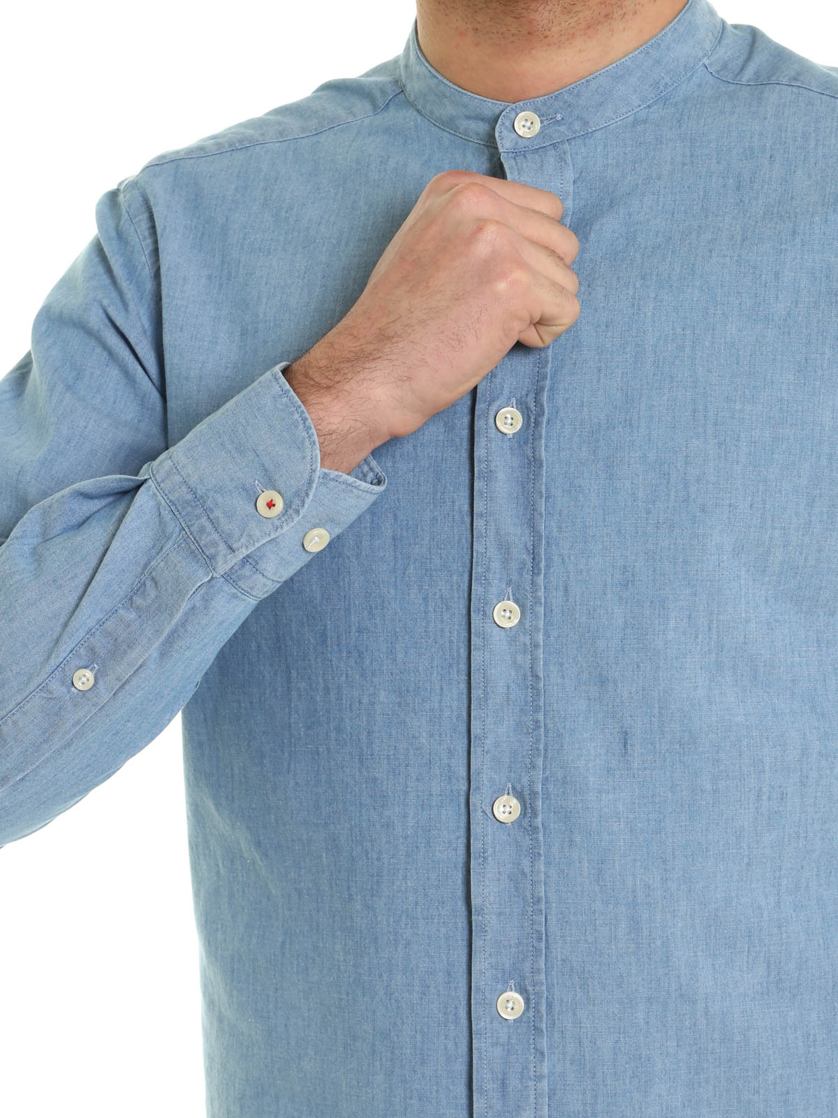 hackett denim shirt