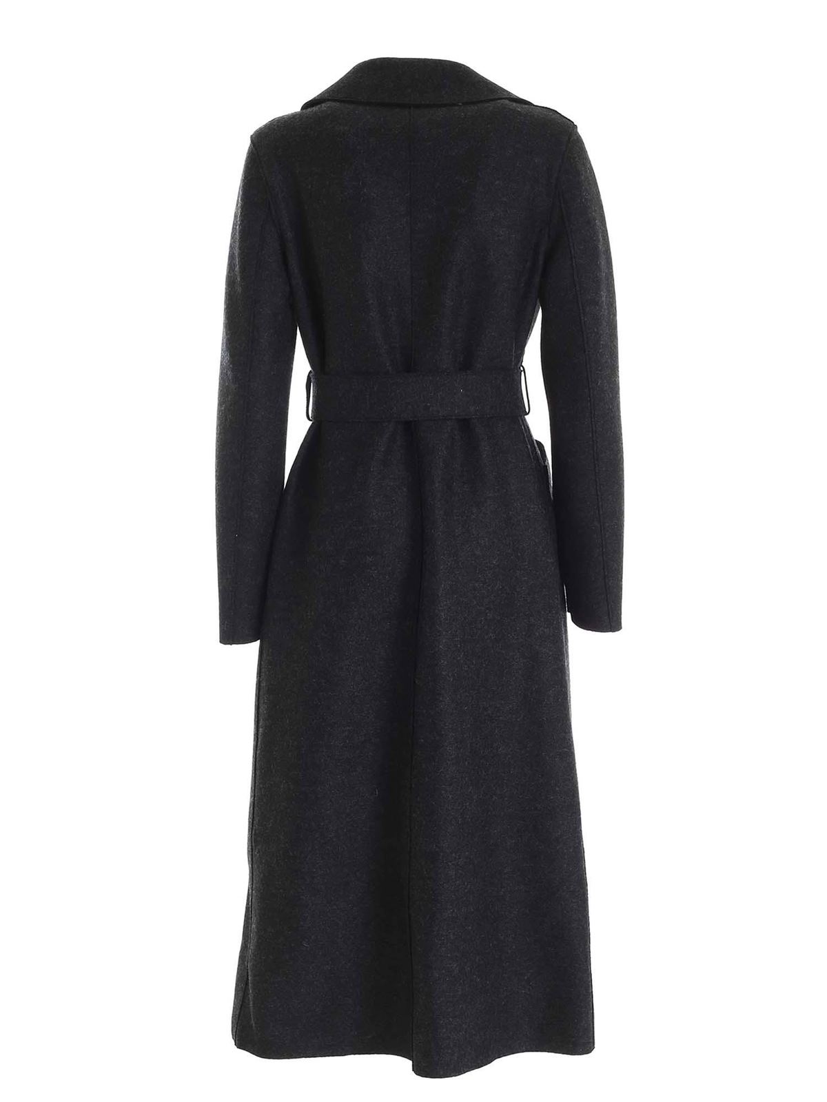 Long coats Harris Wharf London Virgin wool coat in anthracite color
