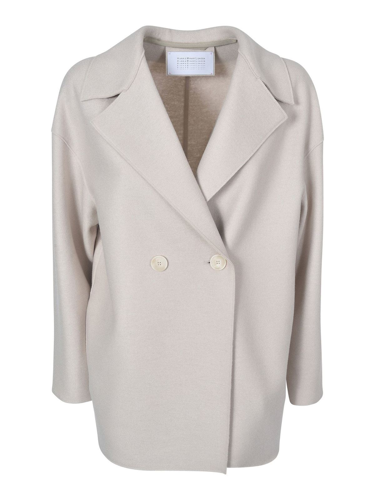 Short coats Harris Wharf London Doublebreasted coat in cream color