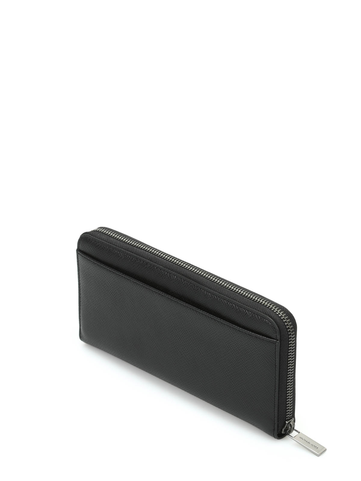michael kors black zip around wallet