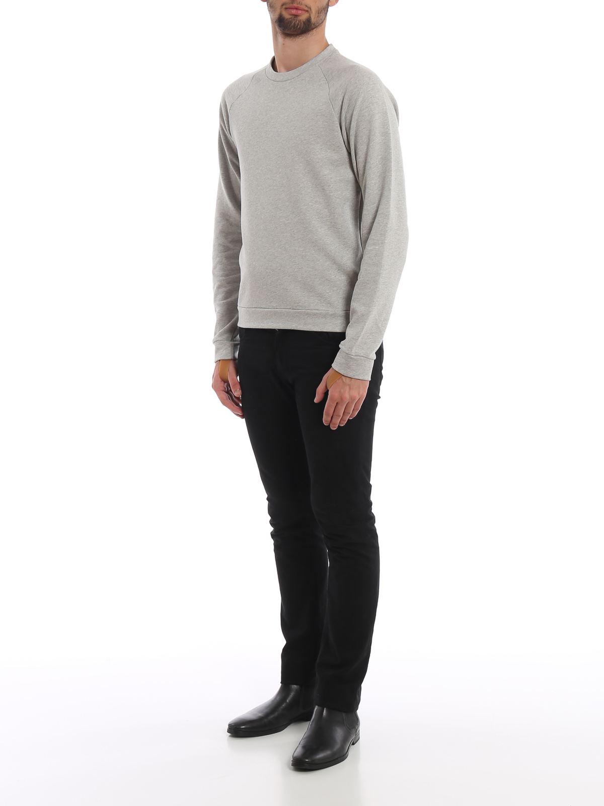 & Sweaters Lang - Sweatshirt with rubber cuff straps J04HM520B05LIGHT