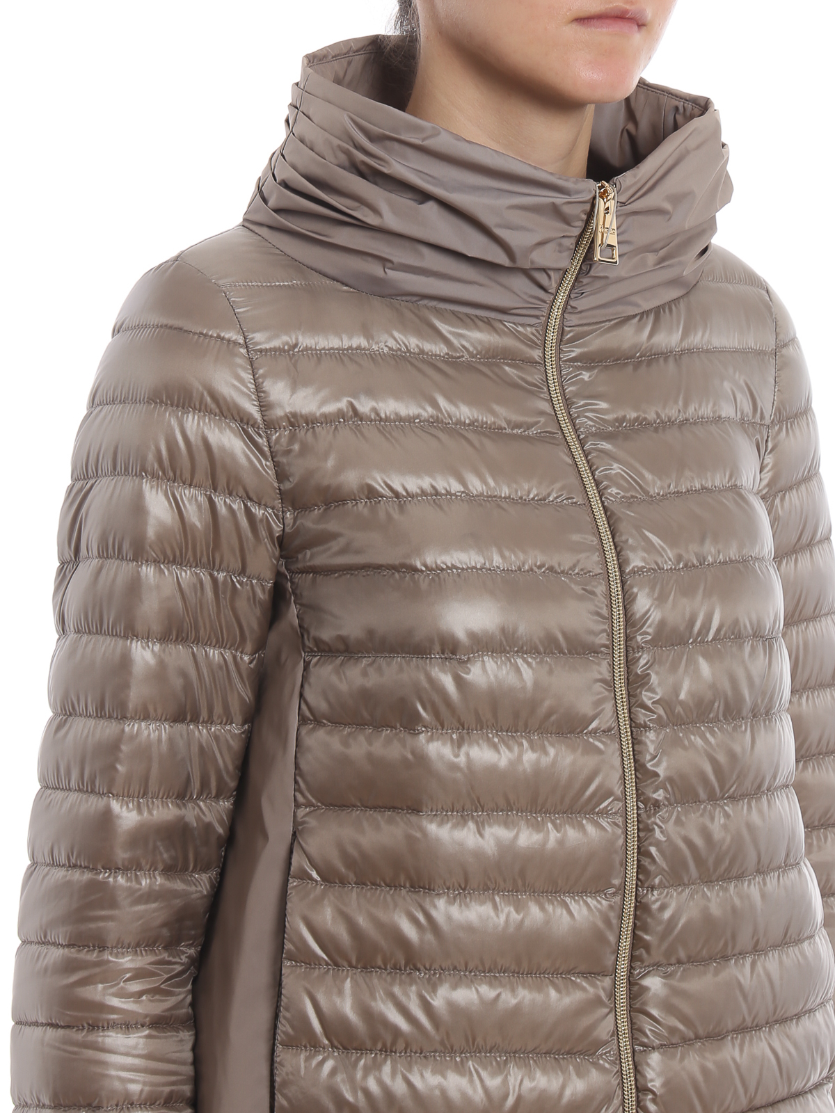 Padded jackets Herno - Hybrid taupe puffer jacket - PI0927D120172600