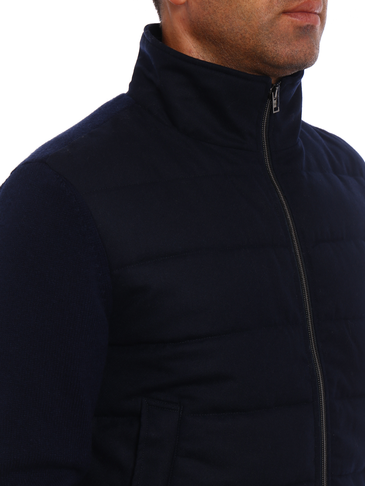 Padded jackets Herno - Knit wool and cloth bomber jacket - PC0041U397669200