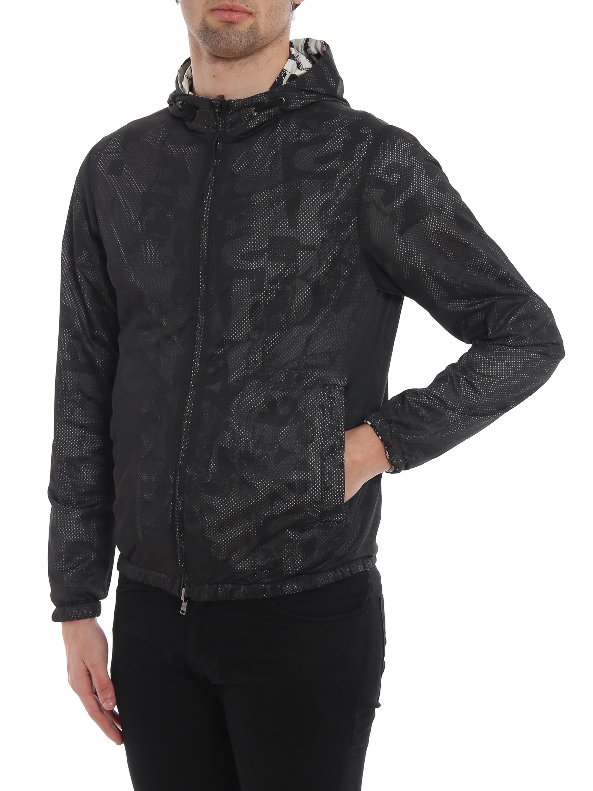 Casual jackets Herno Newspaper print nylon jacket GI0151U12231P1293